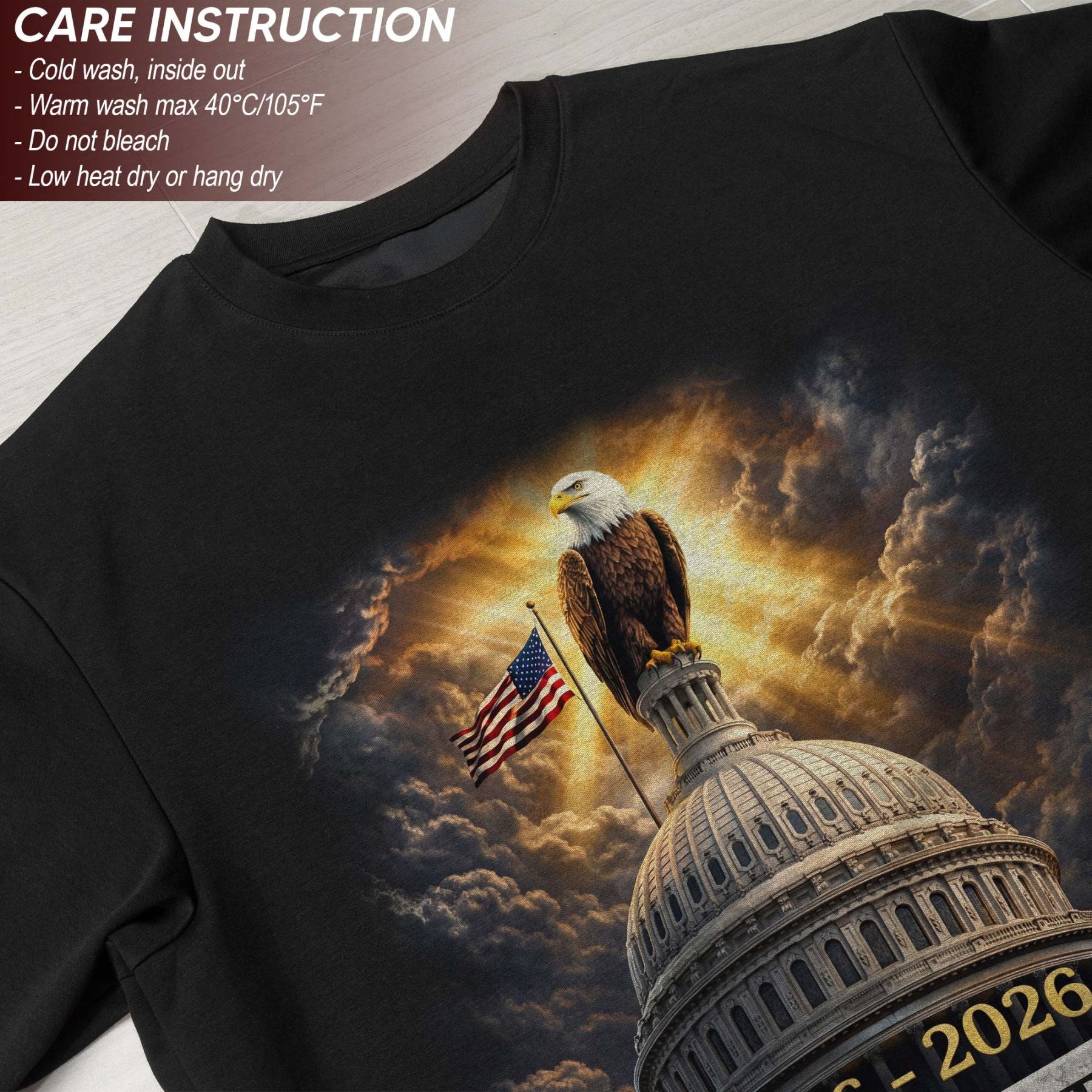 250 Years of America Anniversary Bootleg Eagle & US Capitol T Shirt 
