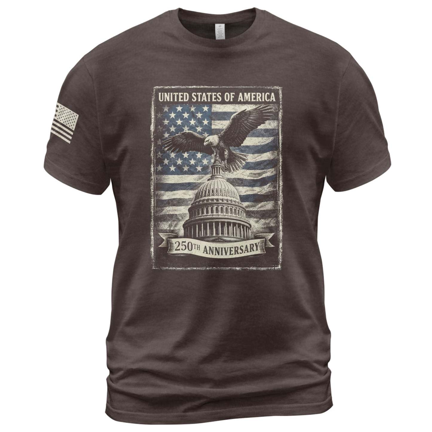 250 Years America Anniversary 1776-2026 Men's Patriotic T-Shirt – Retro Eagle & Capitol Freedom USA 250 Birthday Tee