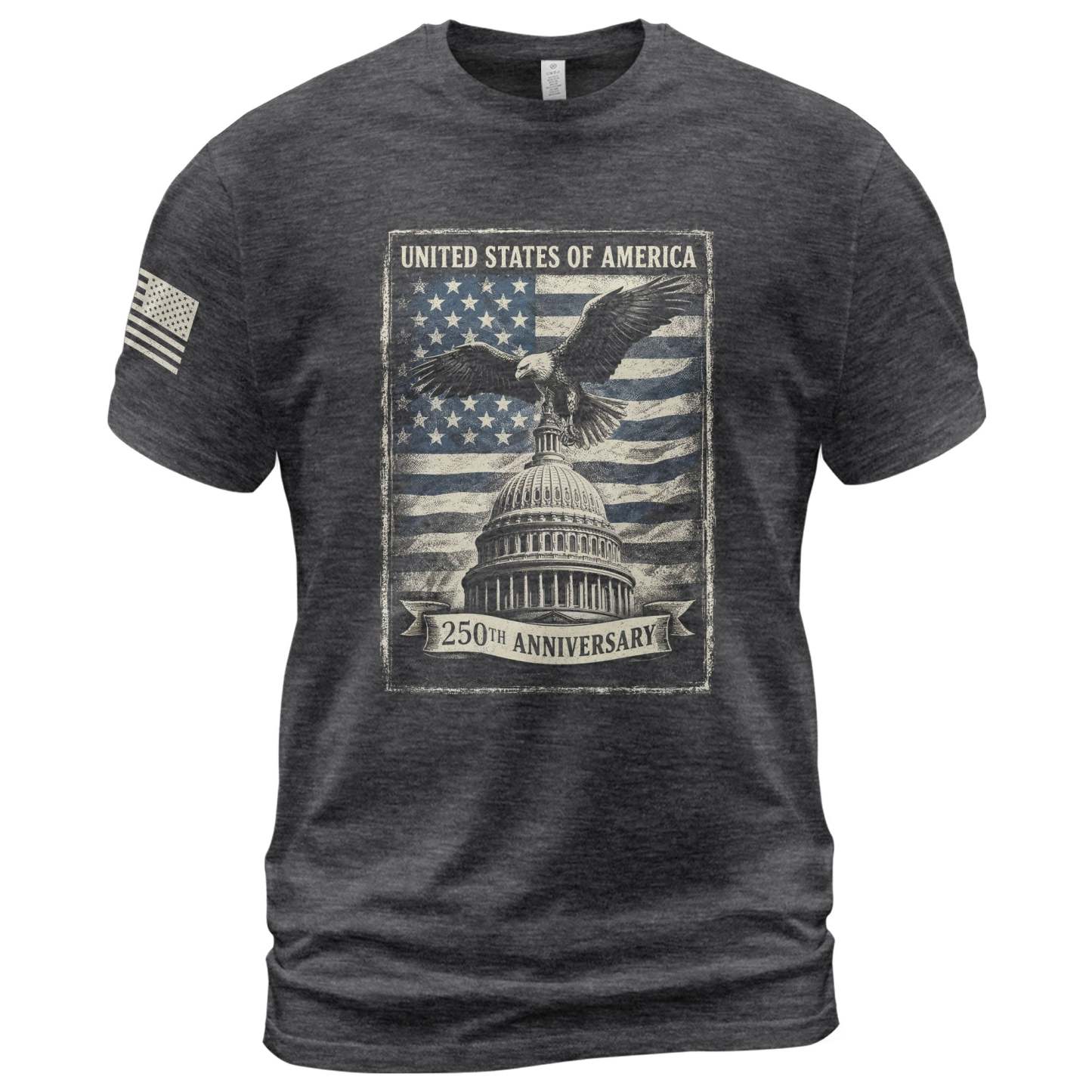 250 Years America Anniversary 1776-2026 Men's Patriotic T-Shirt – Retro Eagle & Capitol Freedom USA 250 Birthday Tee