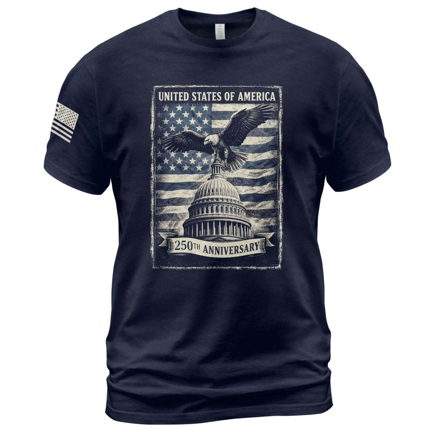 250 Years America Anniversary 1776-2026 Men's Patriotic T-Shirt – Retro Eagle & Capitol Freedom USA 250 Birthday Tee