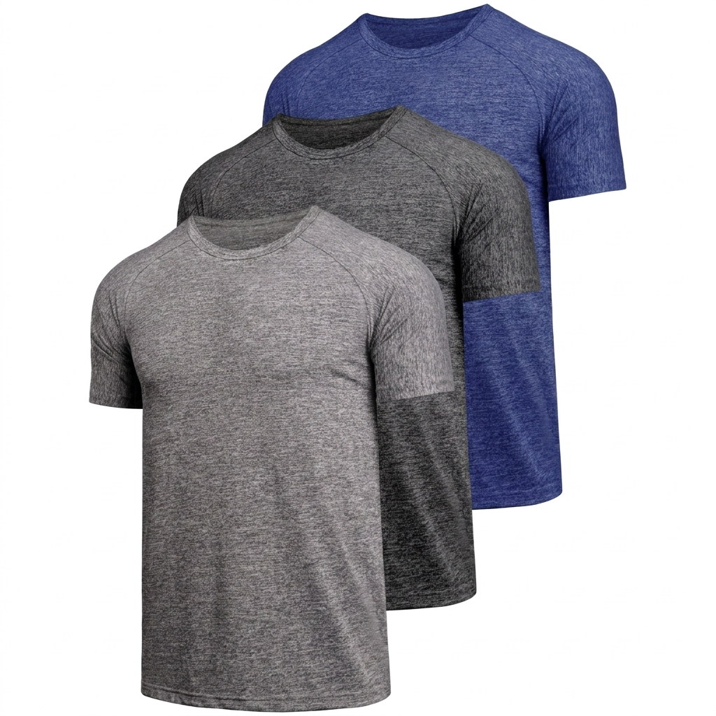 Teesmen 3 Pack Men’s Quick Drying Shortsleeve Light and Breathable Sports T-Shirt Gym Wicking T Shirt