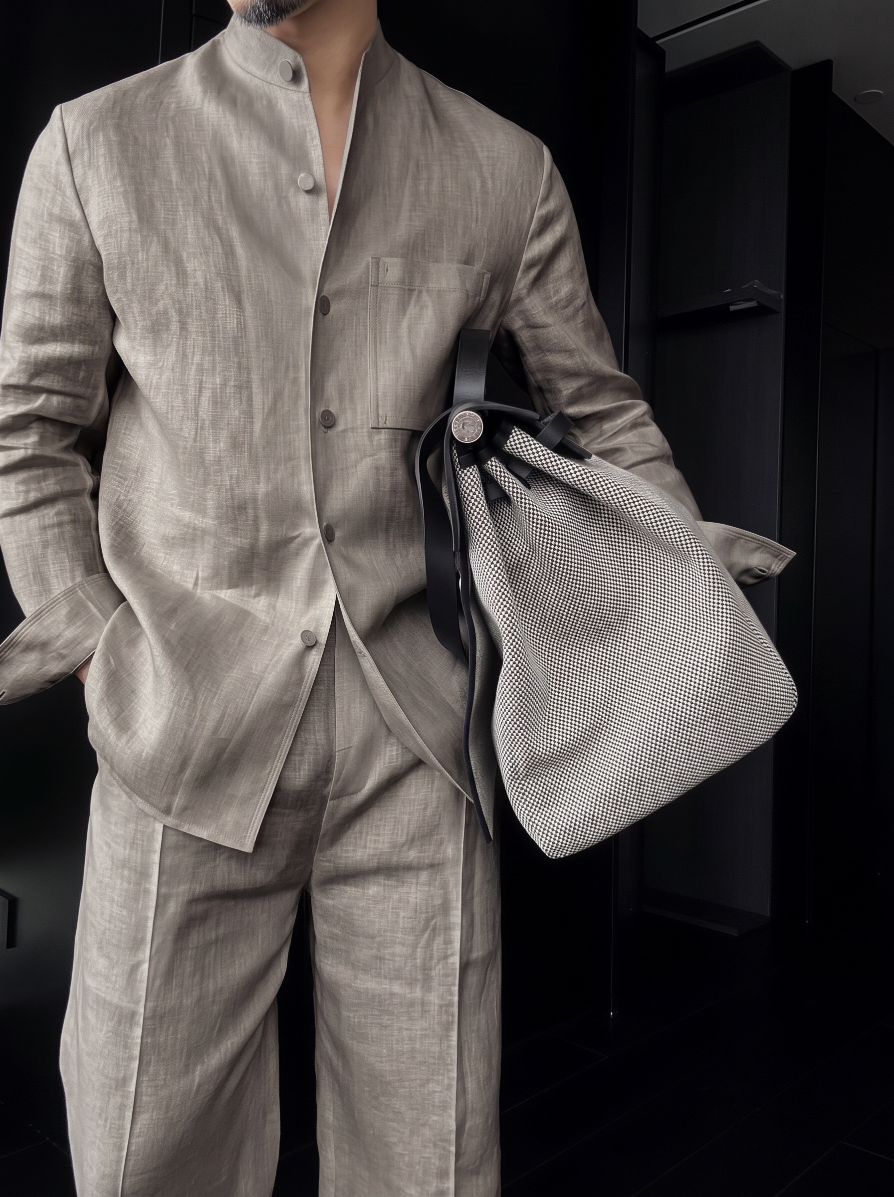 Premium Linen Mandarin Collar 2-Piece Suit | Old Money Style Breathable Set for Men