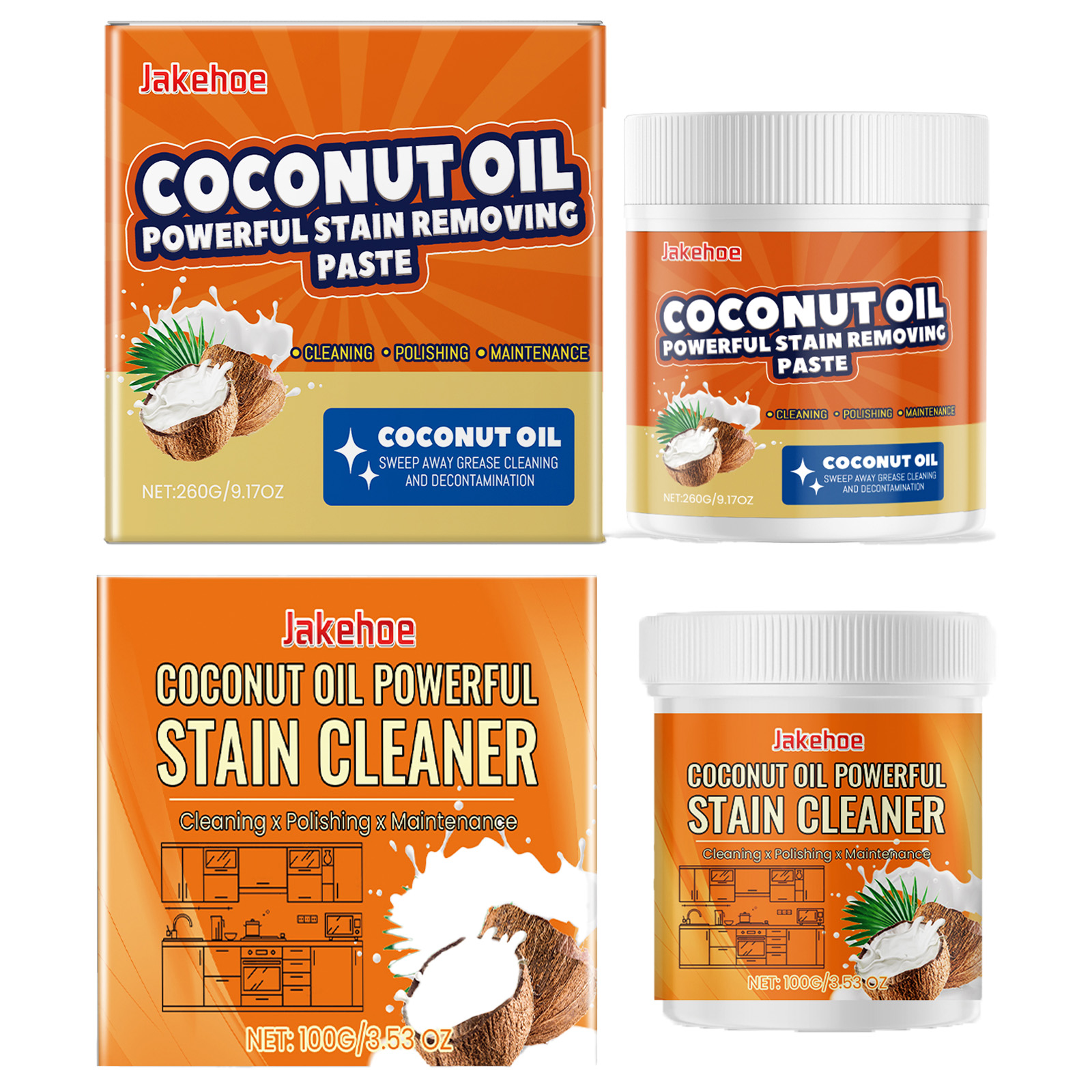 🥥Coconut oil stain remover set