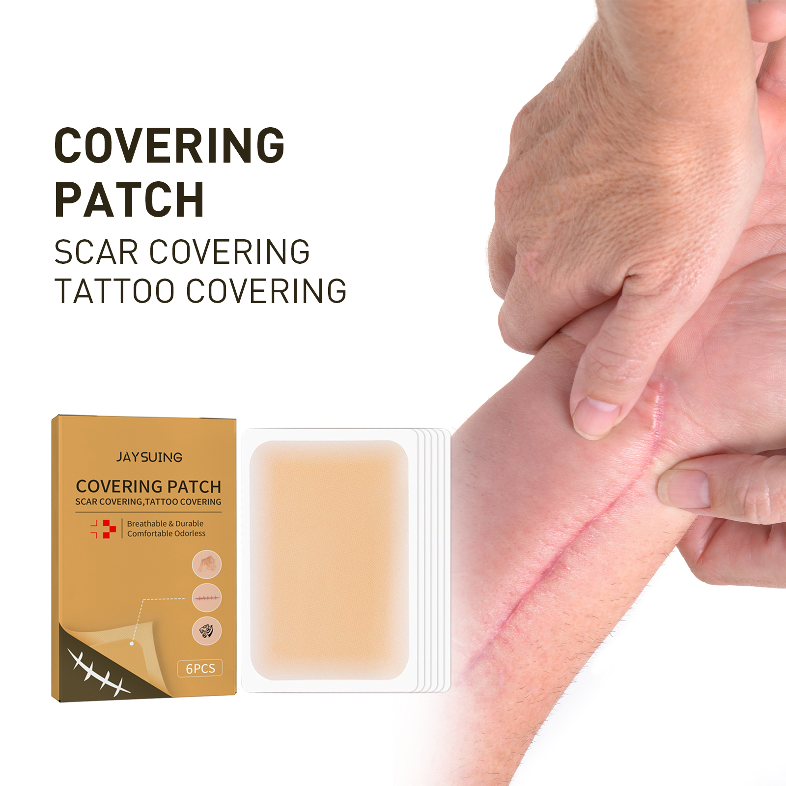 Jaysuing invisible concealer patch skin concealer tattoo scar cover patch invisible waterproof skin color cover patch-CLEJOY