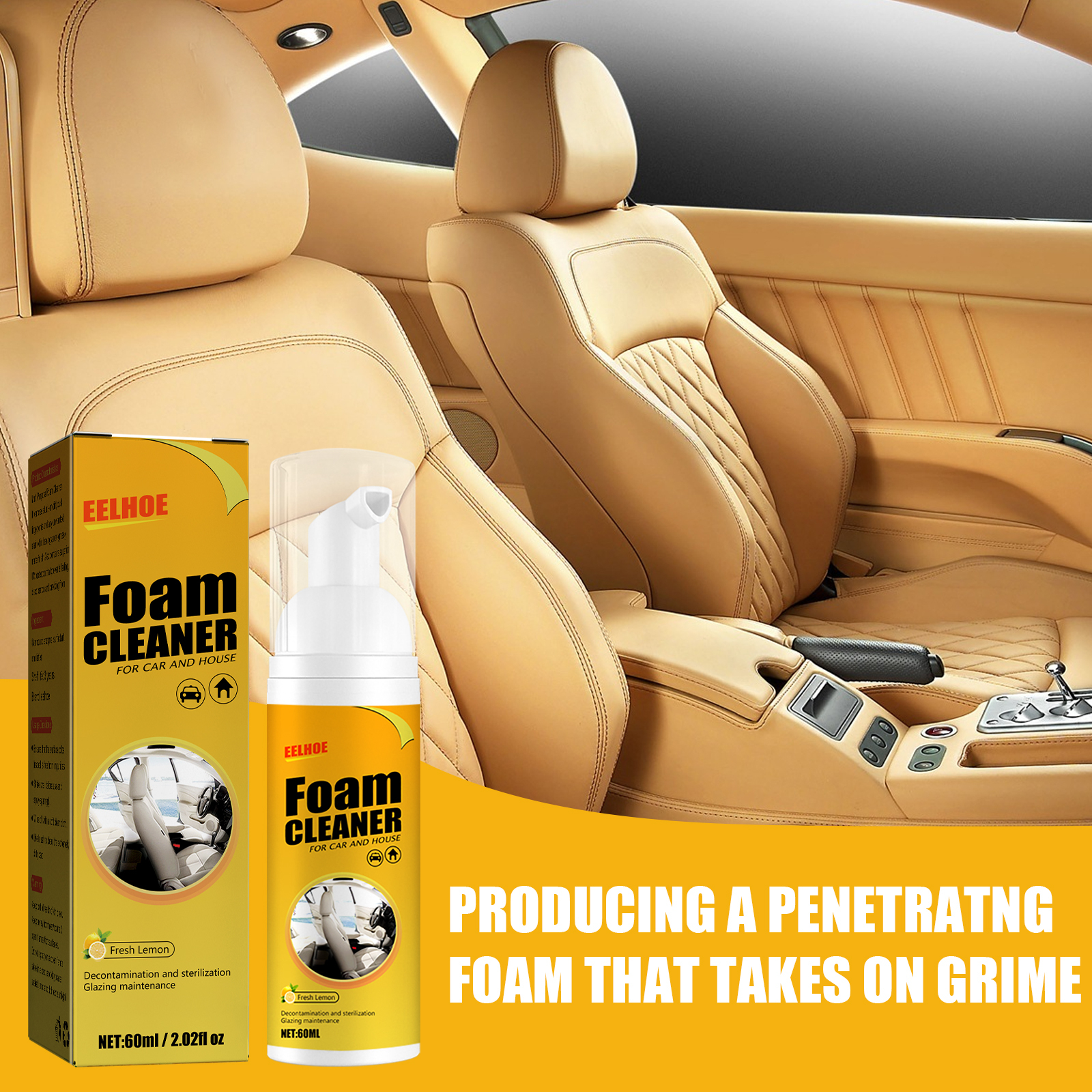 🧼Multi-Purpose Foam Cleaner (For Car, Kitchen, Bathroom, Interior & More)