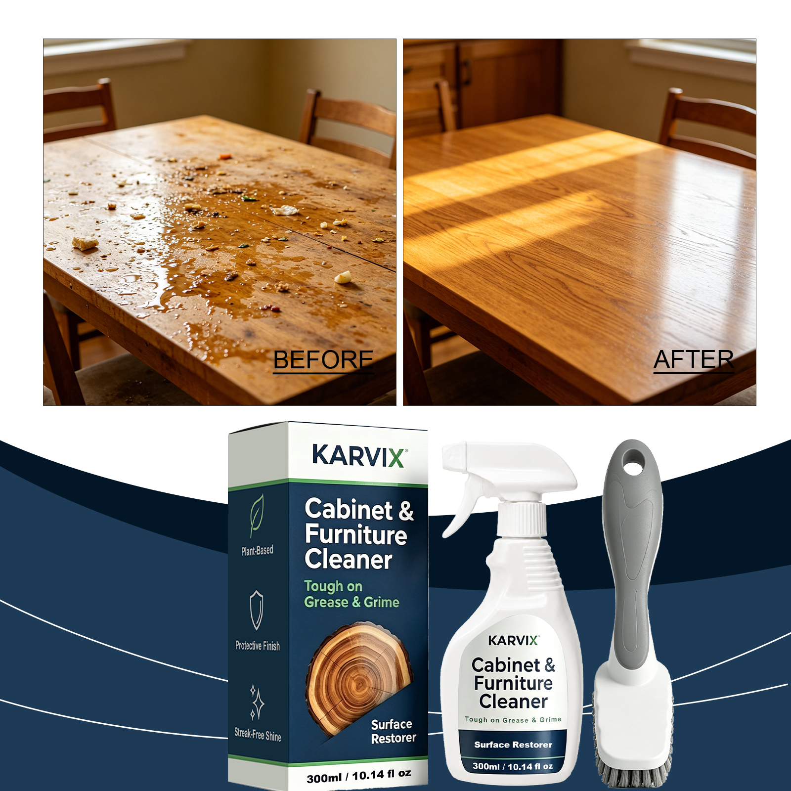 Kitchen Cabinet Cleaner, Plant Based Cleaning Solution, Safe on Paint & Wood, Safe for Daily Use, Approved by Cabinet Finish Specialists,, 32 fl oz
