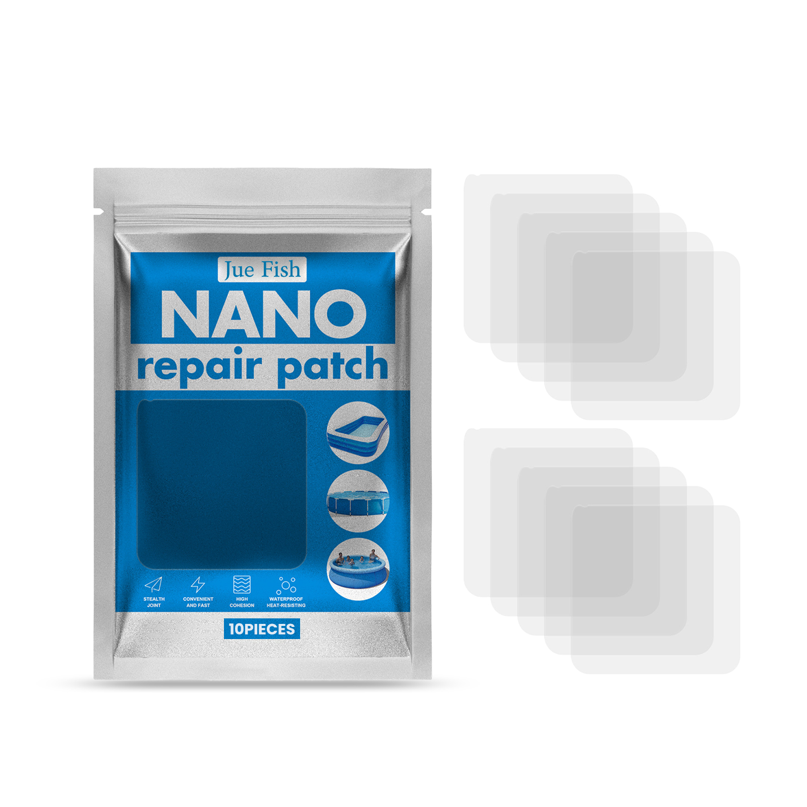 Jue Fish swimming ring repair patch swimming pool water mat tent inflatable swimming ring waterproof convenient daily repair patch-CLEJOY