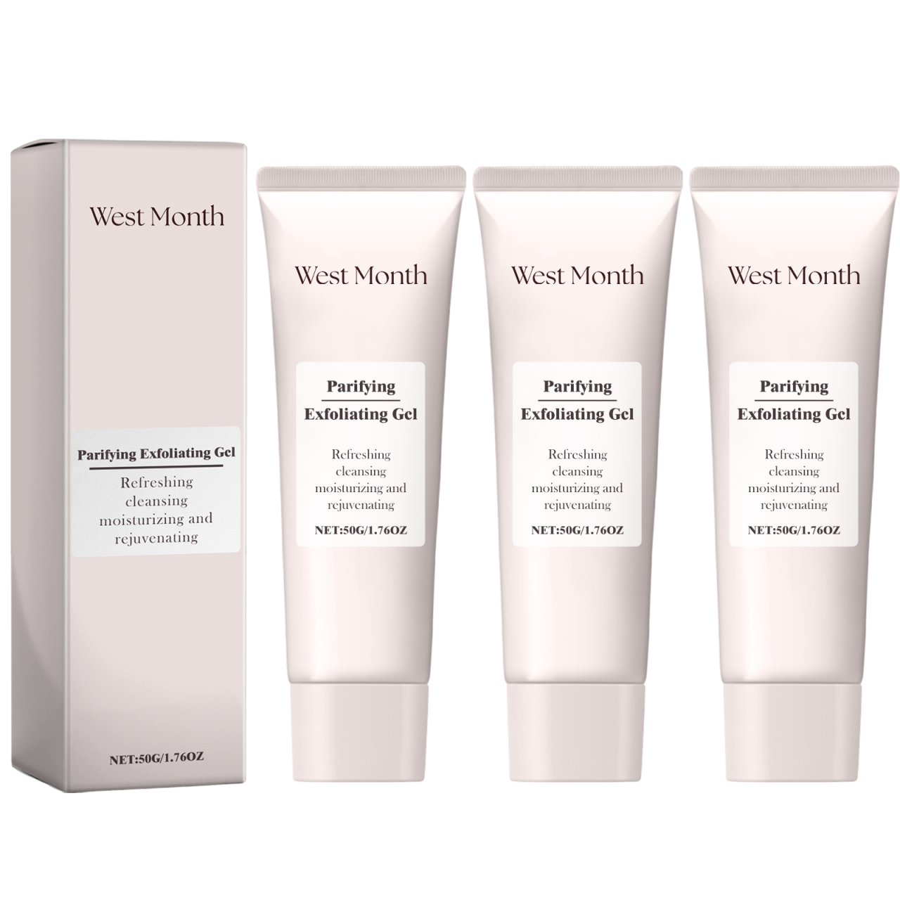 West&Month Purifying Exfoliating Gel Facial Exfoliator Cleanser Face W