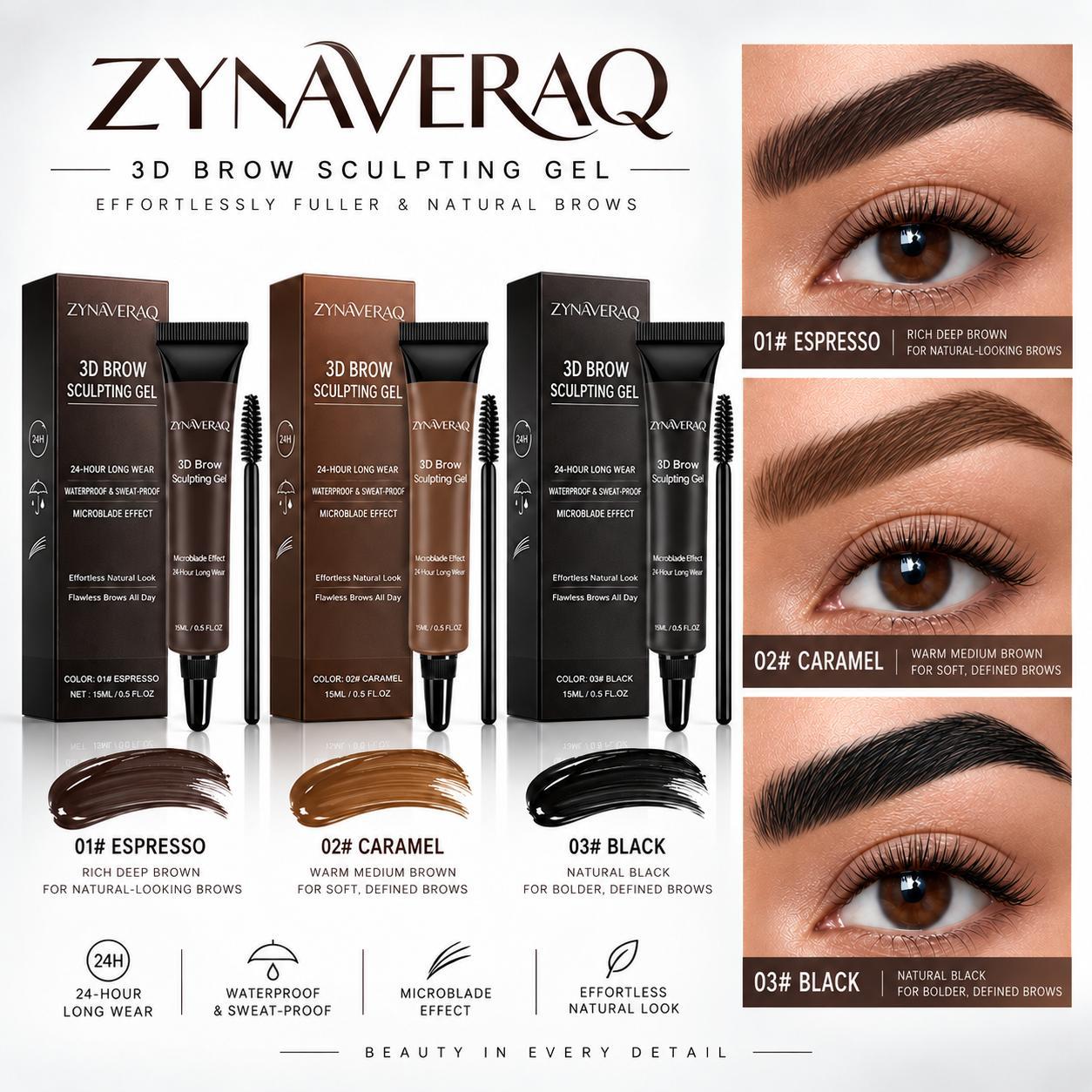 3D Eyebrow Tint Gel Kit Waterproof Smudge-Proof Wear Long Last Smudge Proof Eye Makeup Long-Lasting Natural Non Smudge Look Eyebrow Thickener Liquid Enhancer Brow Stain Daily Cosmetic