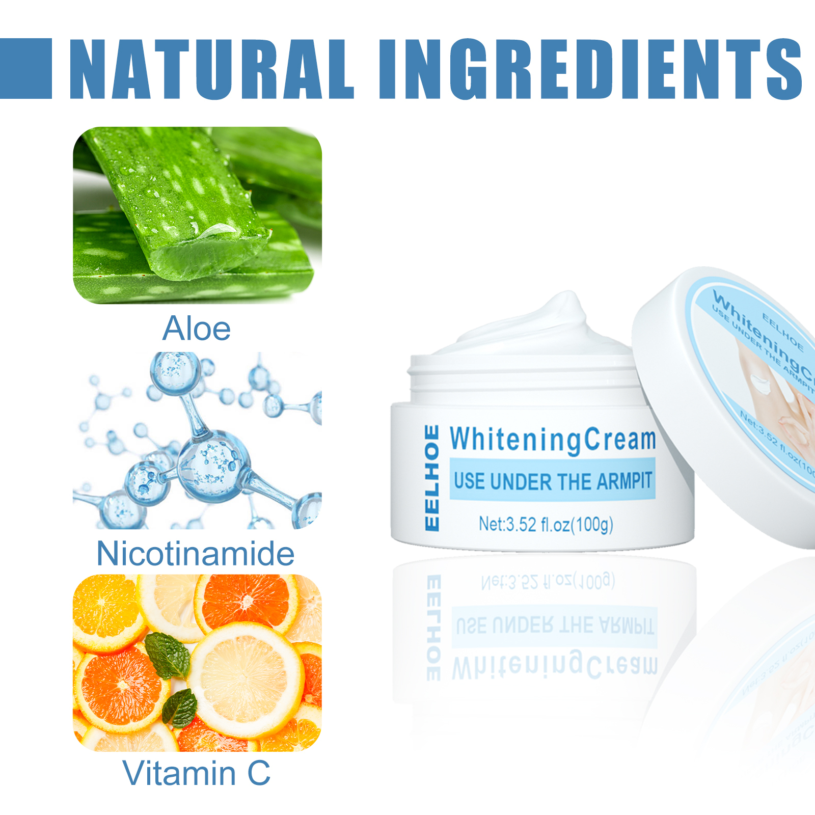 EELHOE Skin Care Cream Neck, Back, Legs, Elbows, Refreshing and Smooth, Removes Spots, Moisturizes Skin, Underarm Whitening Cream-CLEJOY