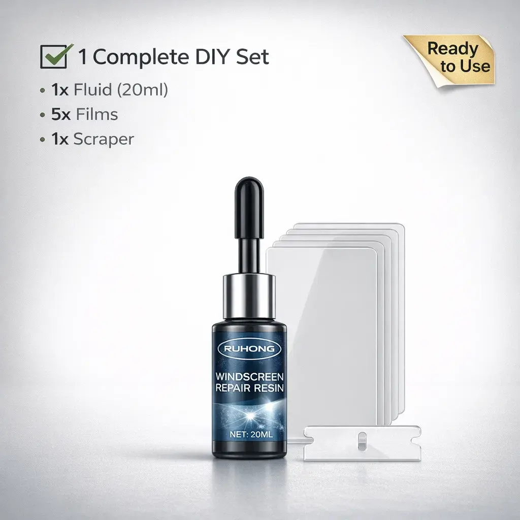 Ruhong DIY Windshield Chip Repair Kit | Fast Auto Glass Fluid Tool | Crystal Clear Finish