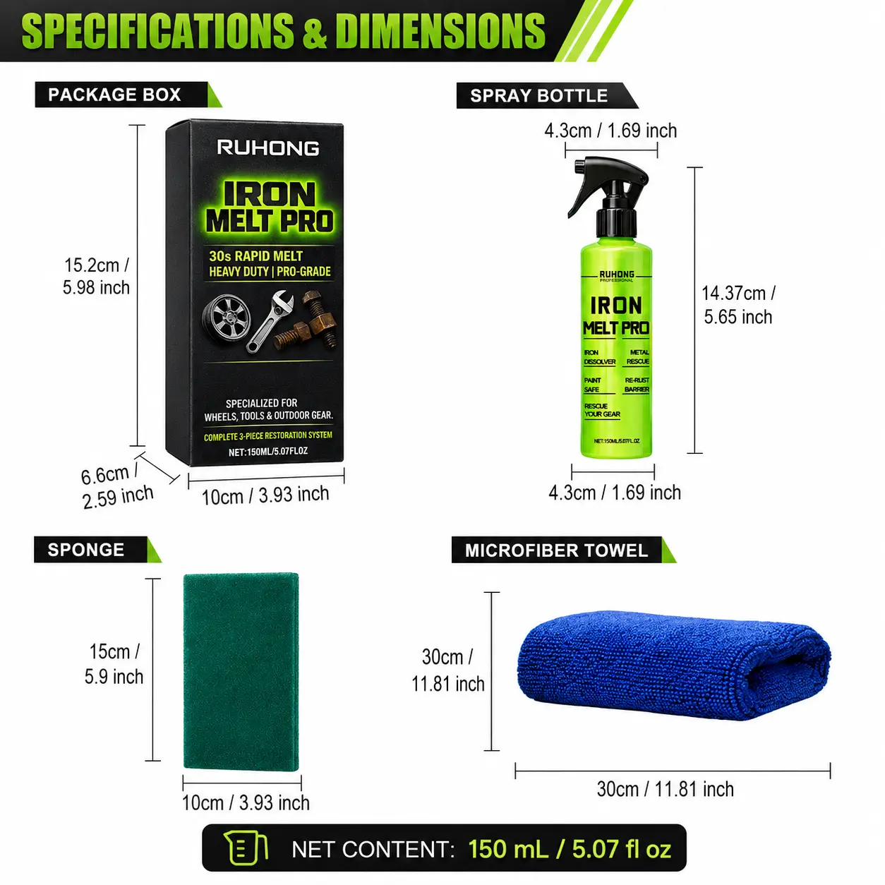 150ML Iron Remover Liquid Spray