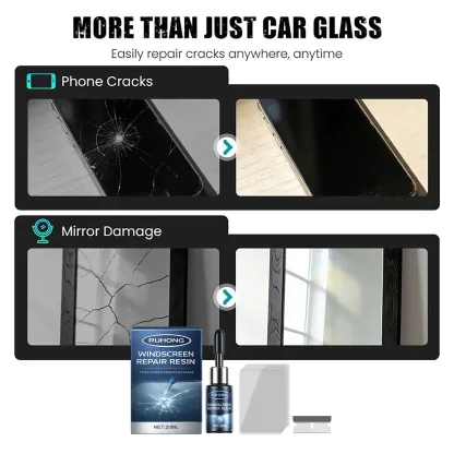 Ruhong DIY Windshield Chip Repair Kit | Fast Auto Glass Fluid Tool | Crystal Clear Finish