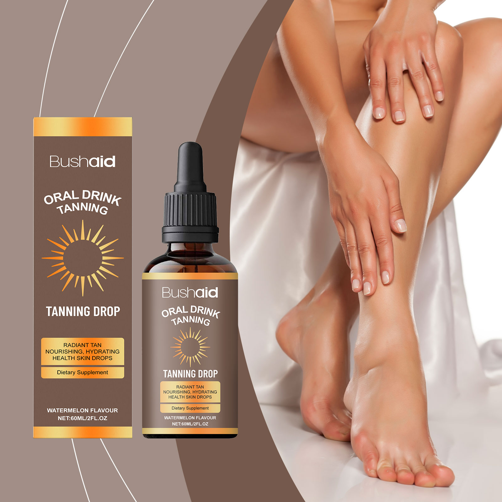 BushAid Watermelon Flavored Tanning Drops (Oral) Body Treatment