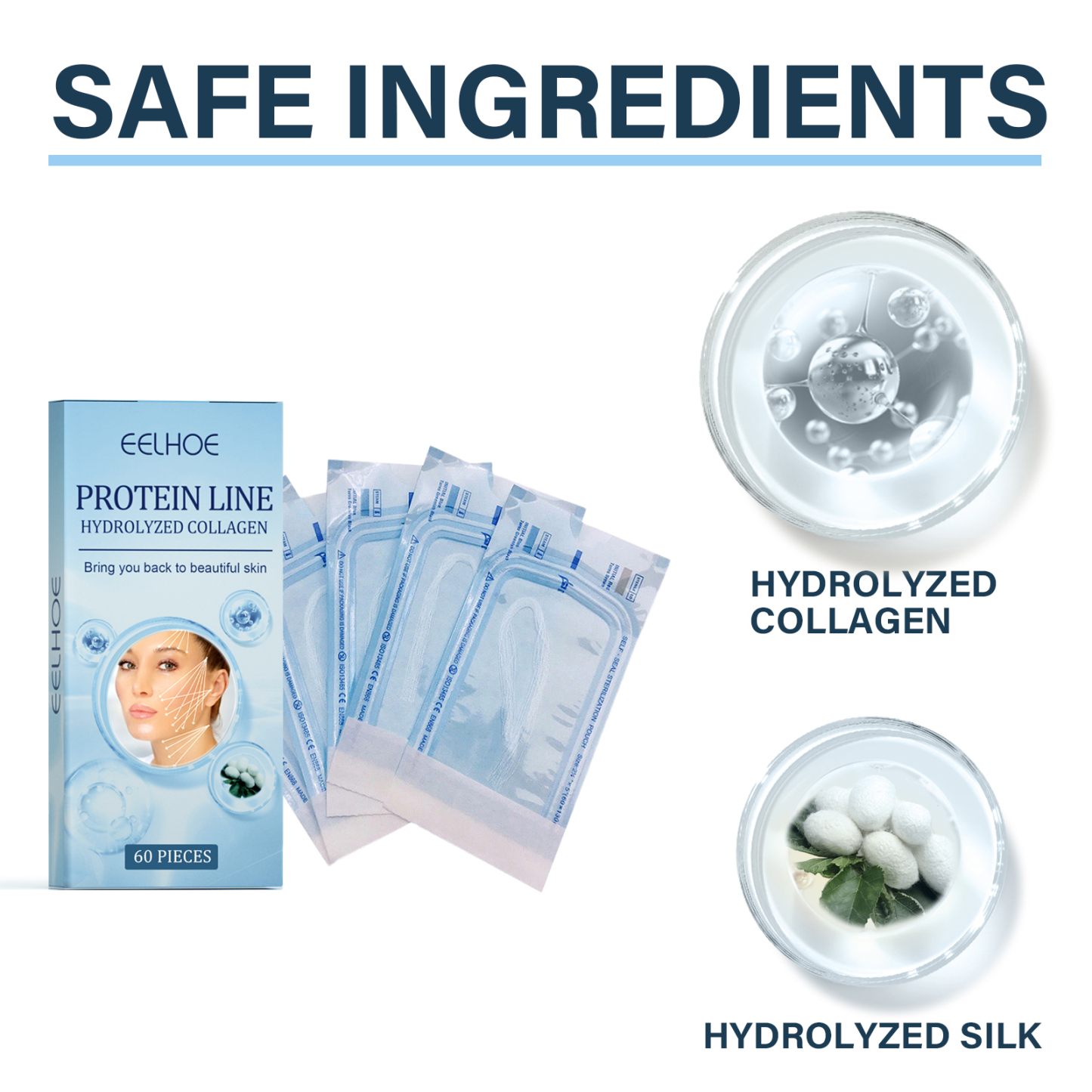 EELHOE protein lifting line skin anti-wrinkle V face lifting sagging facial contour plumping line