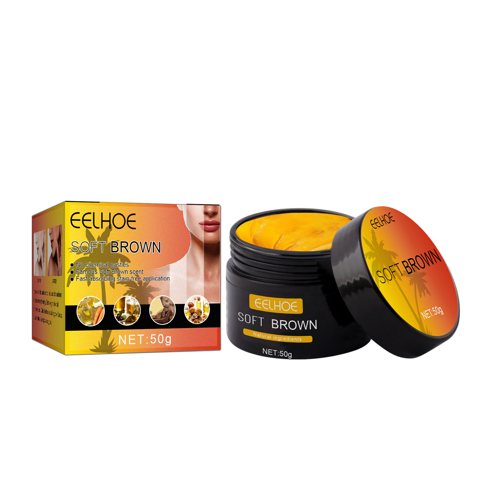 EELHOE Aloe Vera Gel Tanning Cream (50g) Summer Beach Bronzer Tanning Cream Sunburn Repair Gel