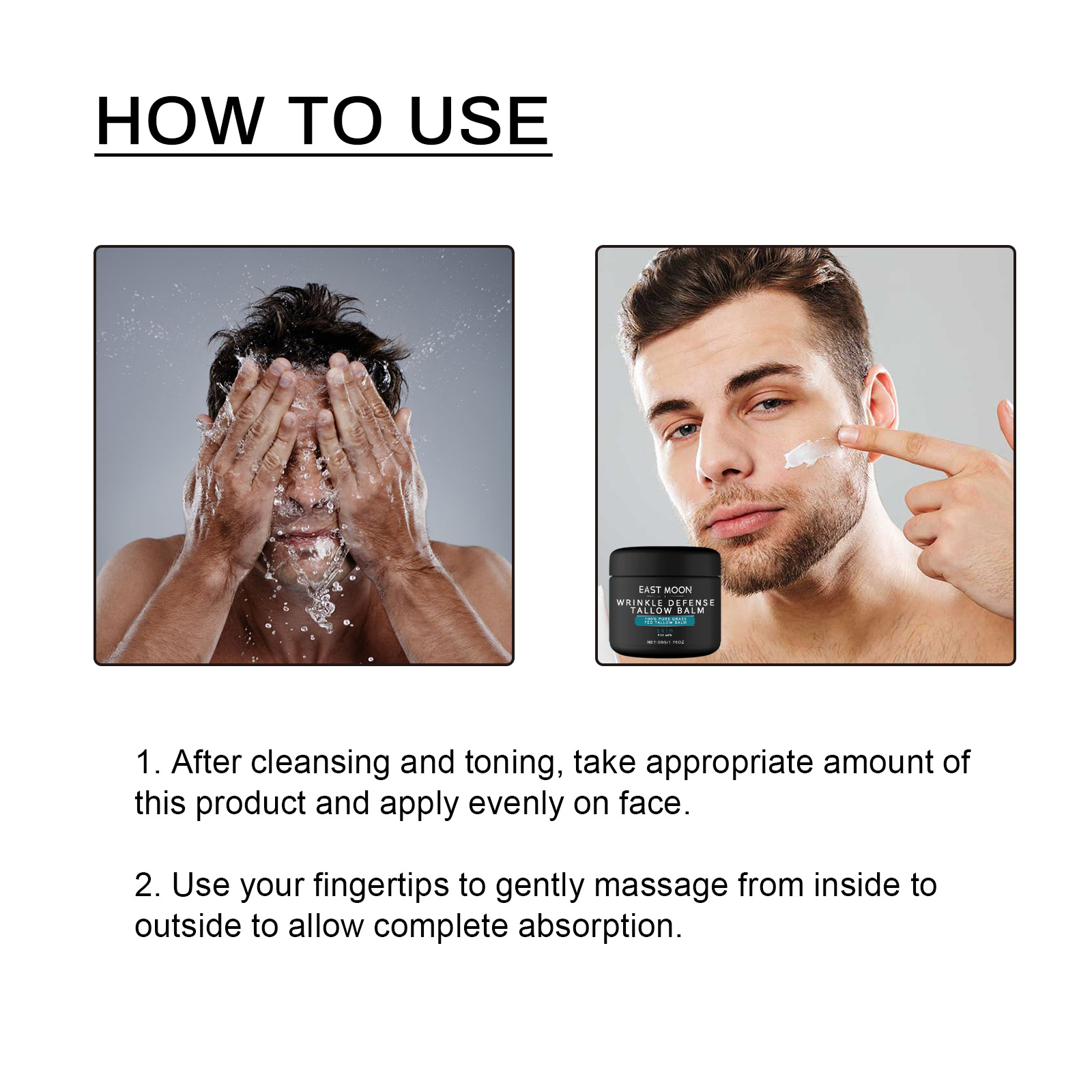 East Moon Men's Anti-Wrinkle Cream reduces fine lines on the face, moisturizes, firms and rejuvenates the skin-CLEJOY