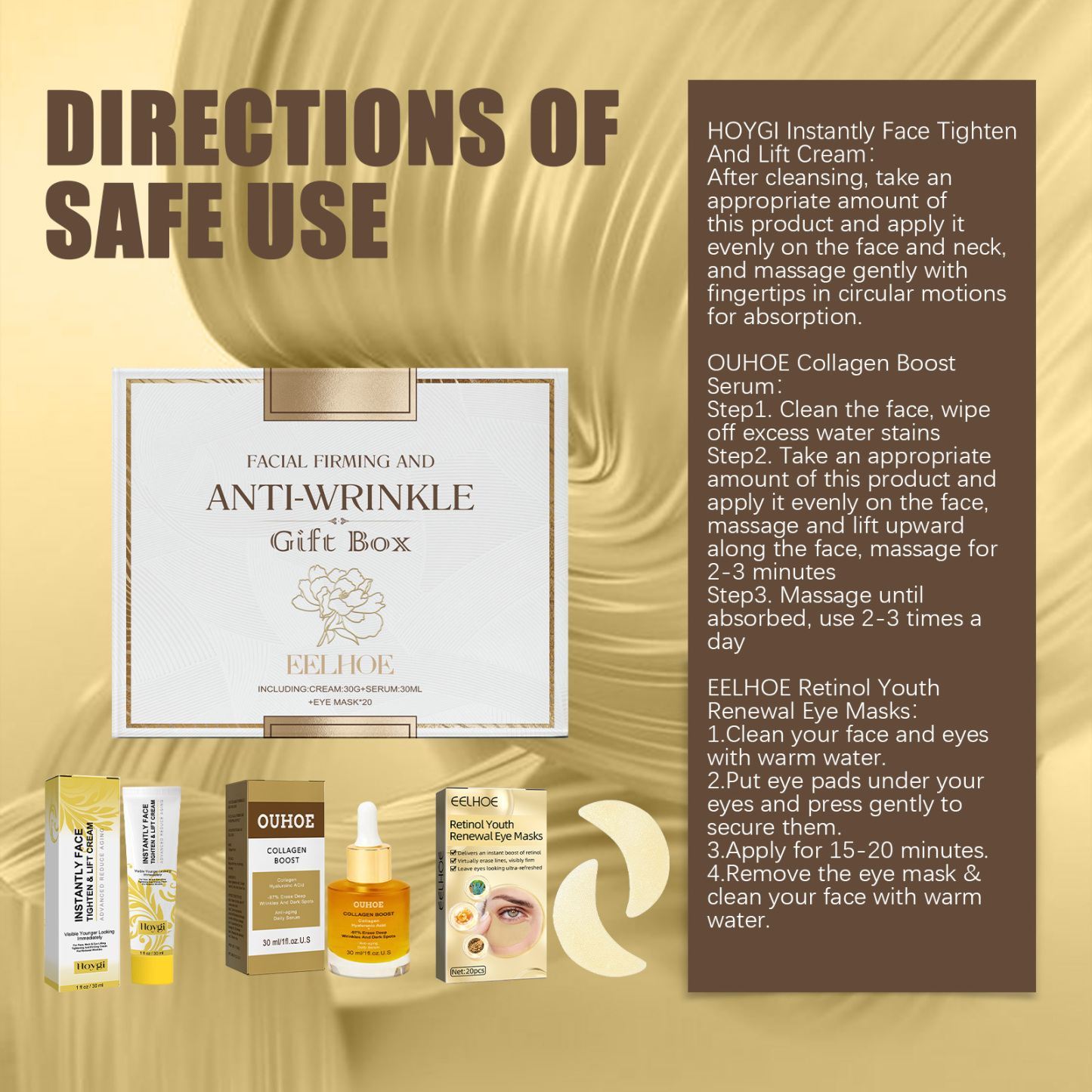 EELHOE Facial Skincare Gift Set: Moisturizing and Hydrating Facial and Eye Area Skin Nourishing Treatment Set-CLEJOY