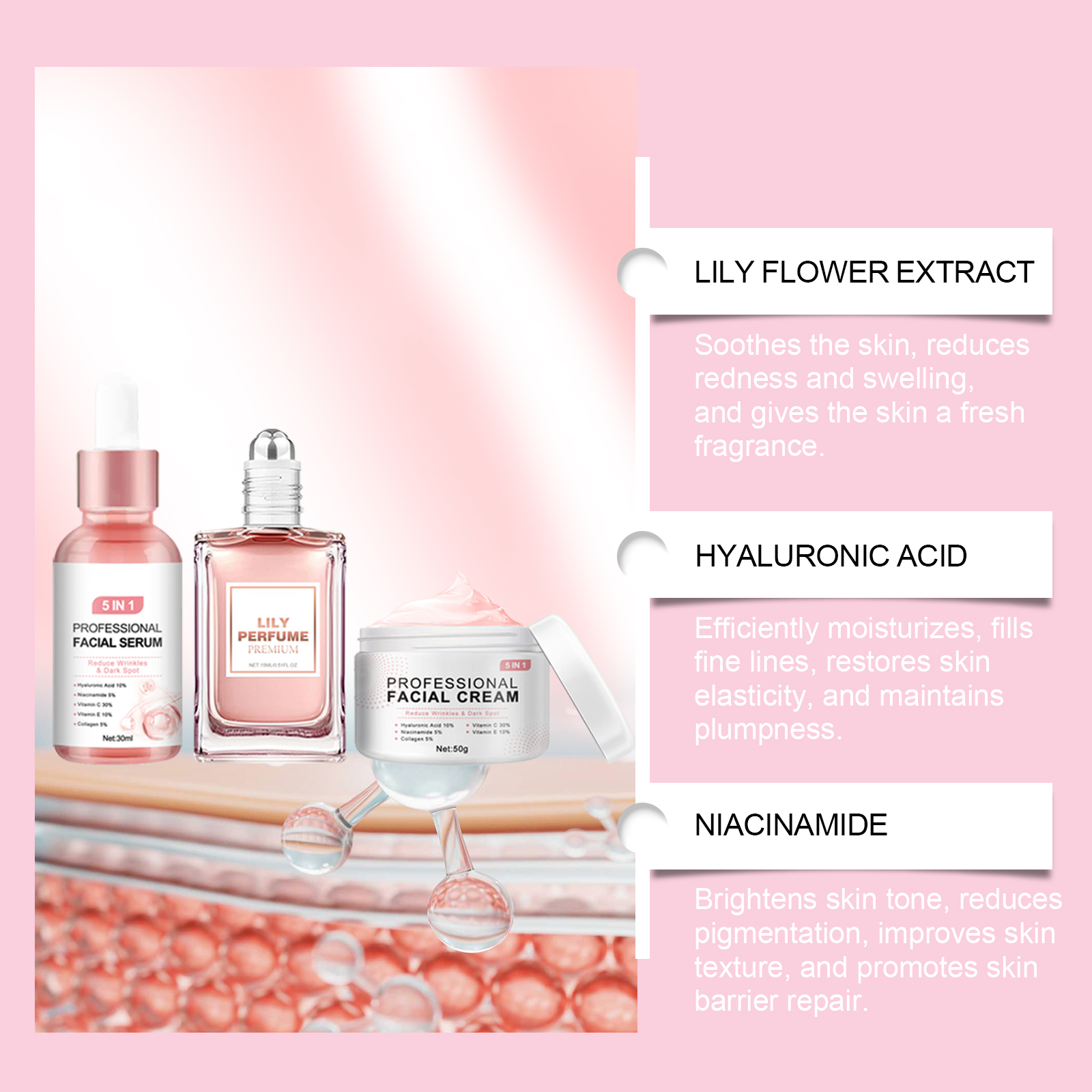 EELHOE Pink Romantic and Joyful Skincare Gift Set: Hydrating, Moisturizing, and Nourishing for Skin, Romantic Fragrance for Body Care-CLEJOY