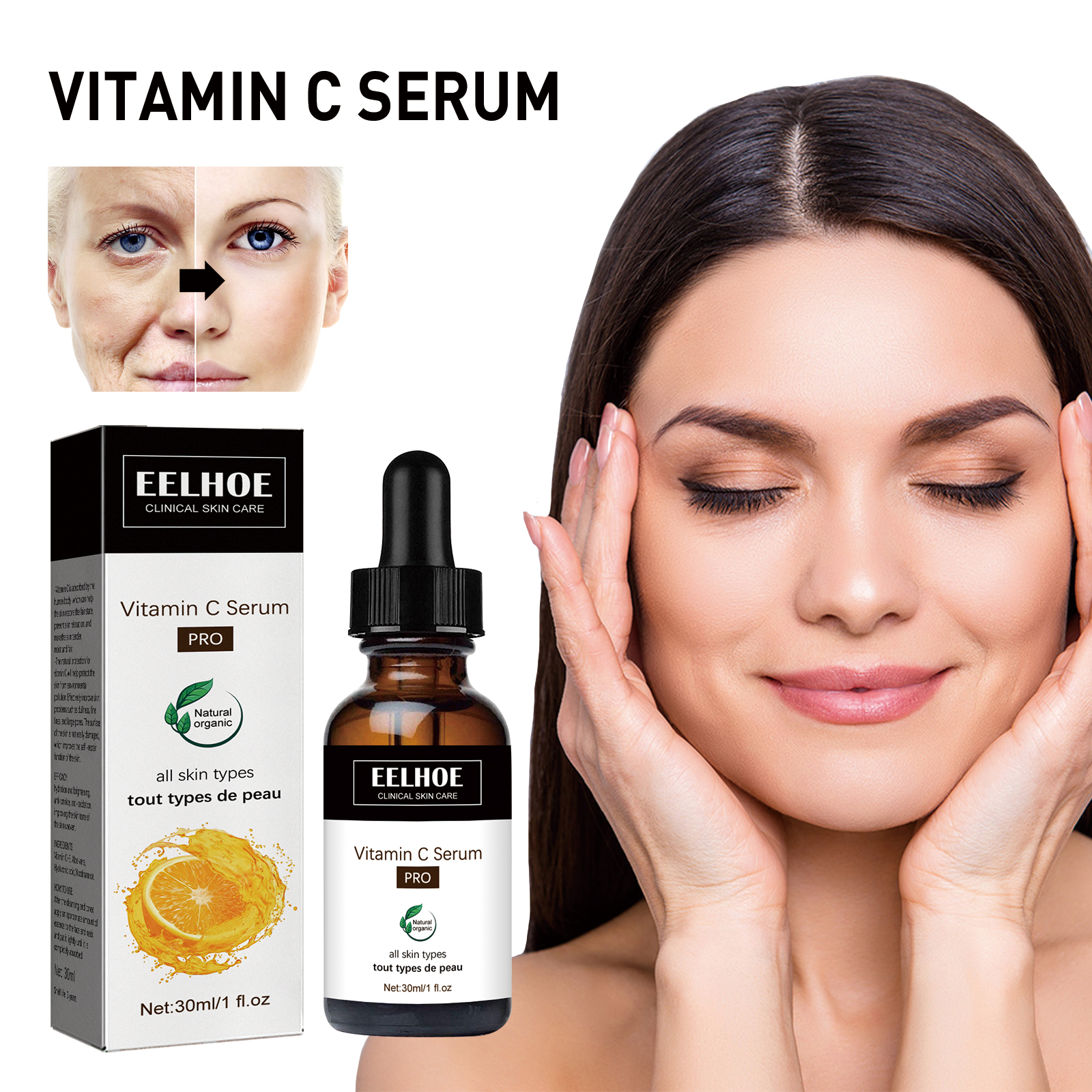 EELHOE Vitamin C Serum: Professional firming and line fix for a radiant skin finish.