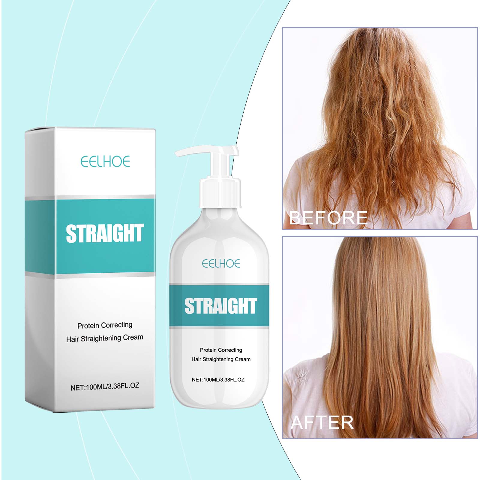 EELHOE protein straight hair cream moisturizing, nourishing, soft and frizzy hair care shiny hair protein straight hair cream-CLEJOY
