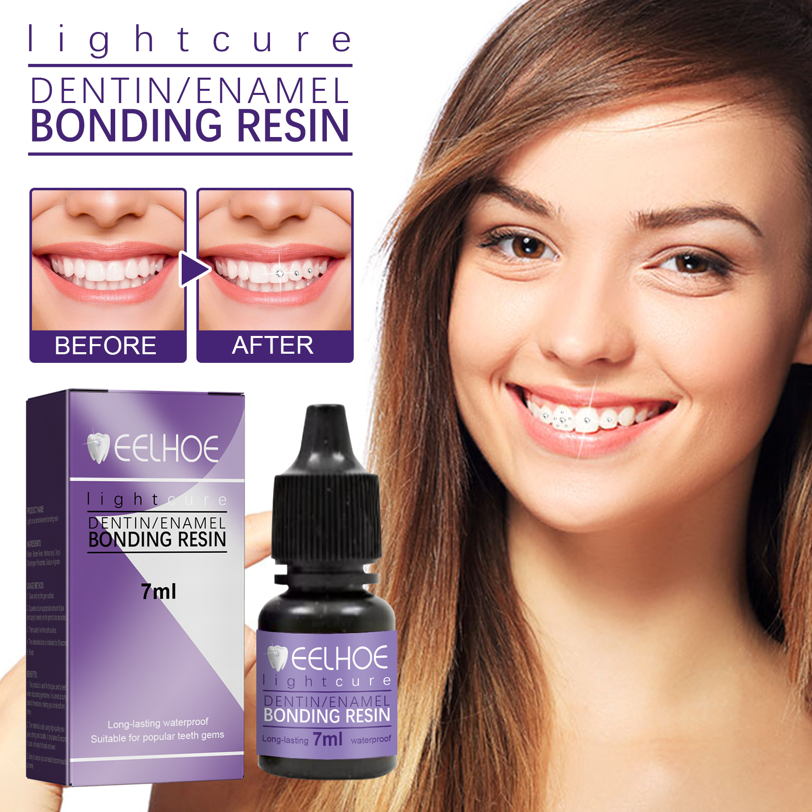 EELHOE Tooth Gem Decoration Glue DIY Fashion Jewelry Bonding Tooth Gem Light Curing Glue