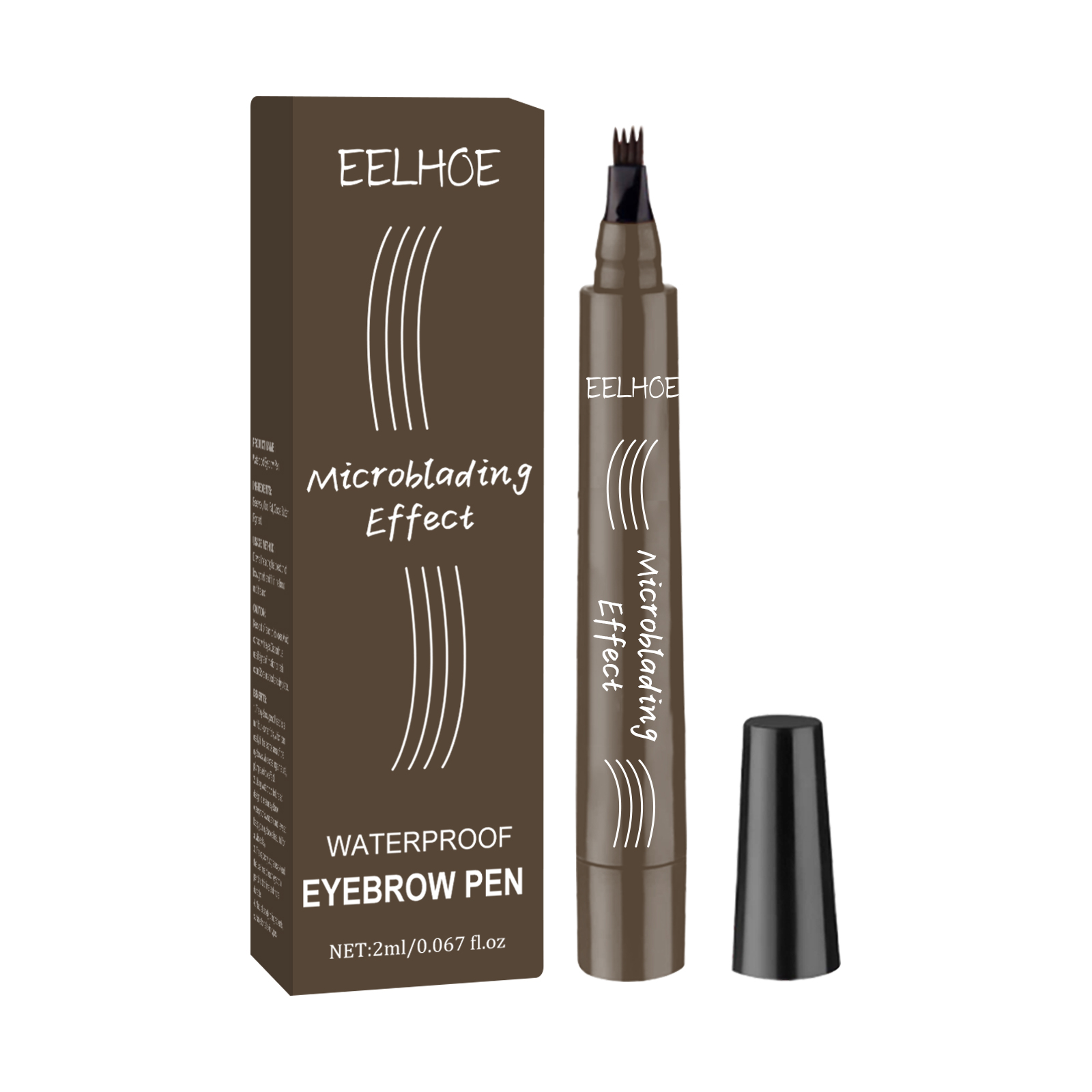 EELHOE four-pronged wild water eyebrow pencil modifies eyebrow shape, waterproof and sweat-proof, fills eyebrows naturally and plumps them in multiple colors-CLEJOY
