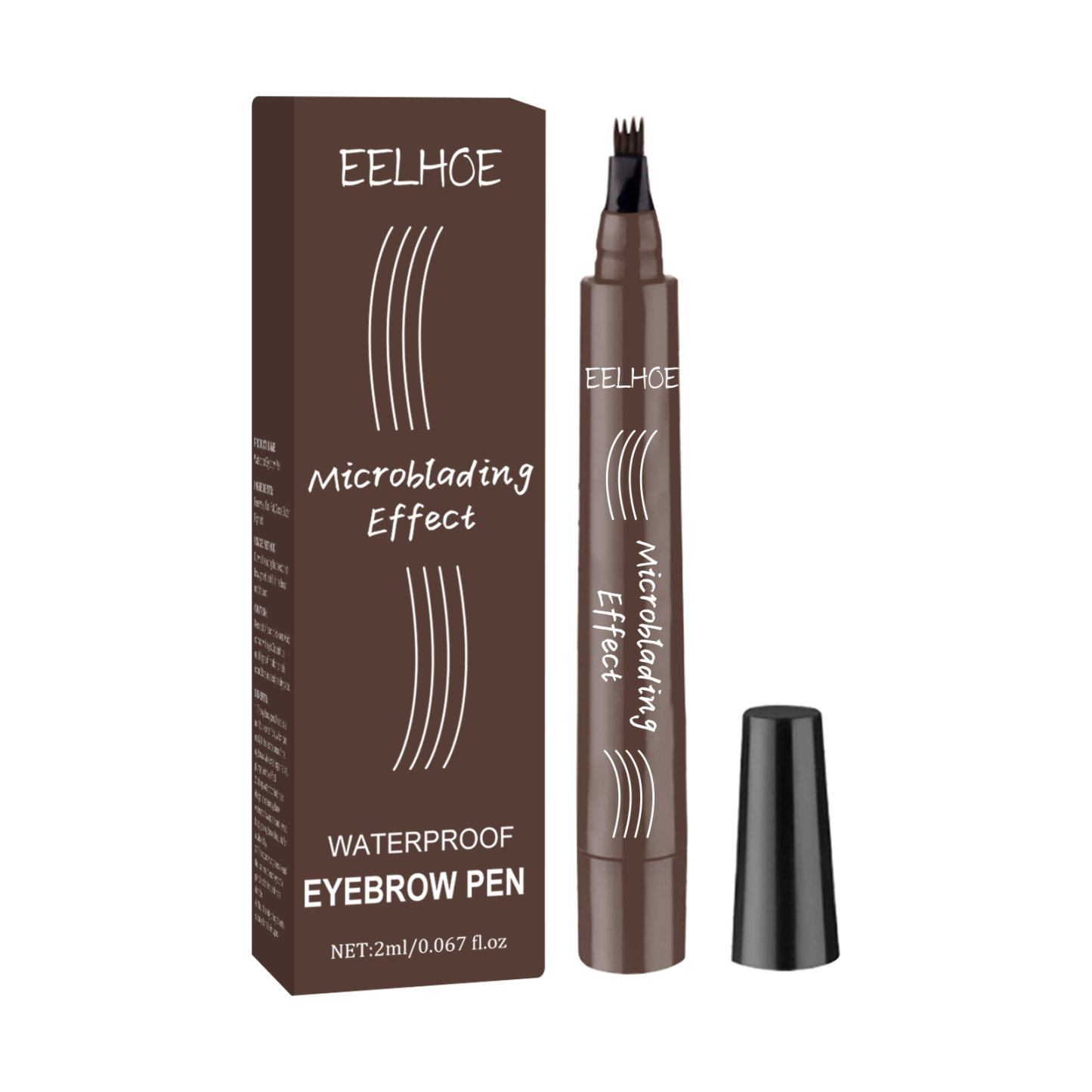 EELHOE four-pronged wild water eyebrow pencil modifies eyebrow shape, waterproof and sweat-proof, fills eyebrows naturally and plumps them in multiple colors-CLEJOY