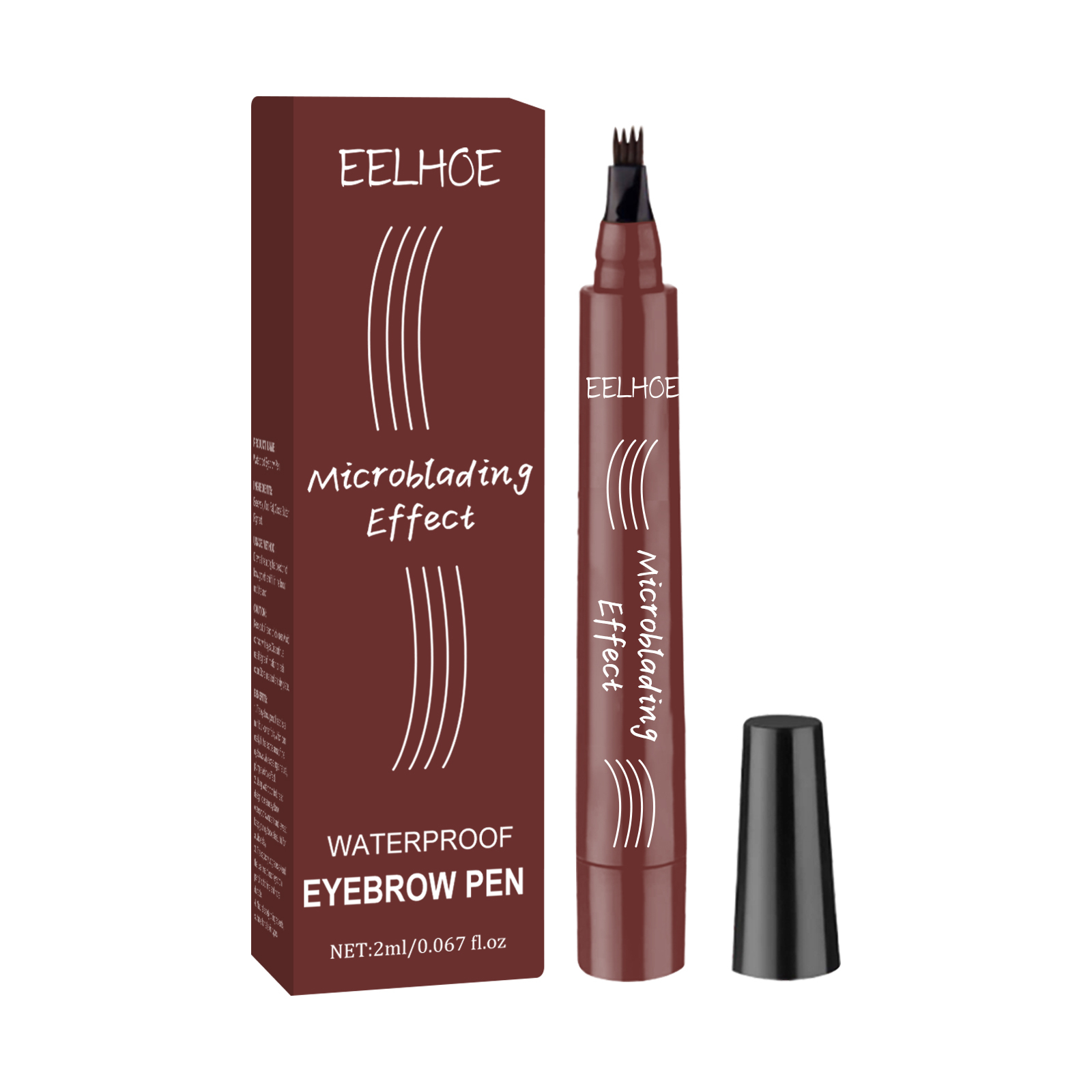EELHOE four-pronged wild water eyebrow pencil modifies eyebrow shape, waterproof and sweat-proof, fills eyebrows naturally and plumps them in multiple colors-CLEJOY