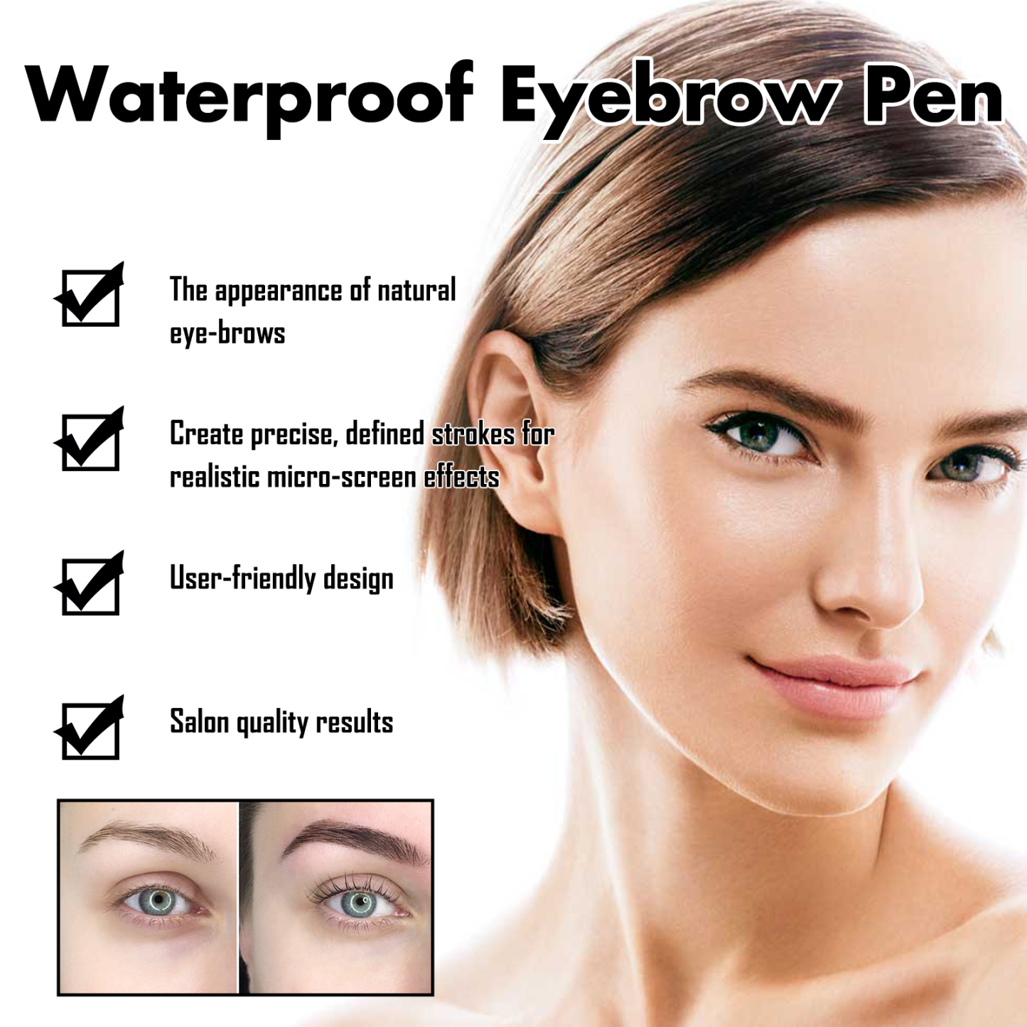 EELHOE four-pronged wild water eyebrow pencil modifies eyebrow shape, waterproof and sweat-proof, fills eyebrows naturally and plumps them in multiple colors-CLEJOY