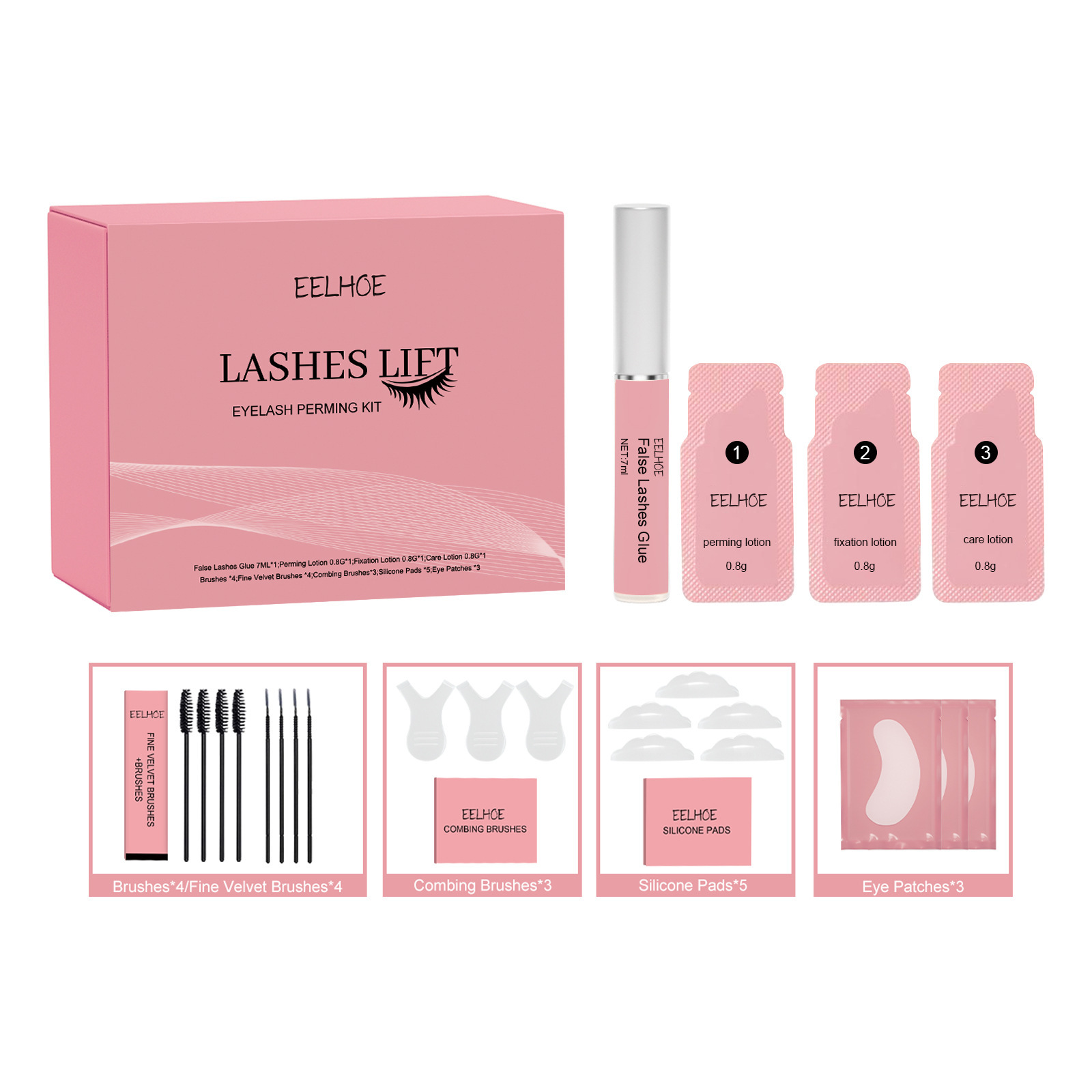 EELHOE Curling Eyelashes Set Natural, Beautiful, Long, Thick, Curled, Gentle, No-smudge Eyelashes Set-CLEJOY