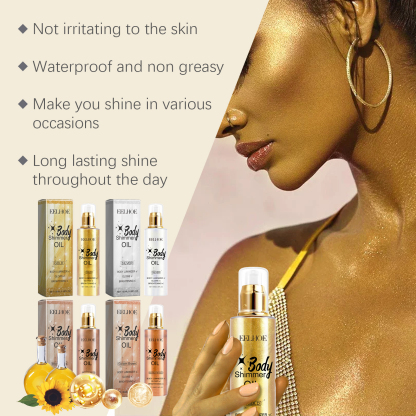 EELHOE body glitter oil contour liquid fine glitter highlight oil contour full body beach sexy luminous oil-CLEJOY