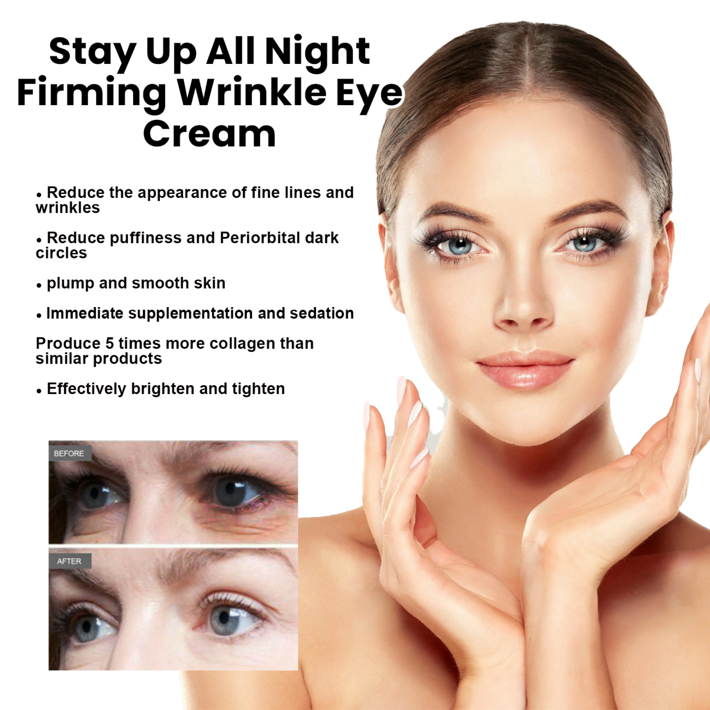 EELHOE Eye Firming Cream Lightens Eye Bags, Dark Circles, Firms, Moisturizes, and Repairs Skin