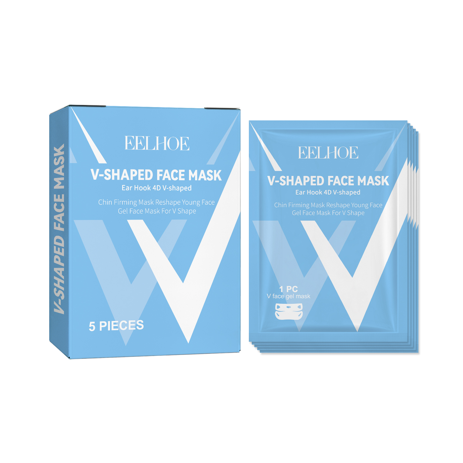 EELHOE V-shaped lifting mask (boxed) double chin firming small face shaping ear-hanging V face lifting mask-CLEJOY