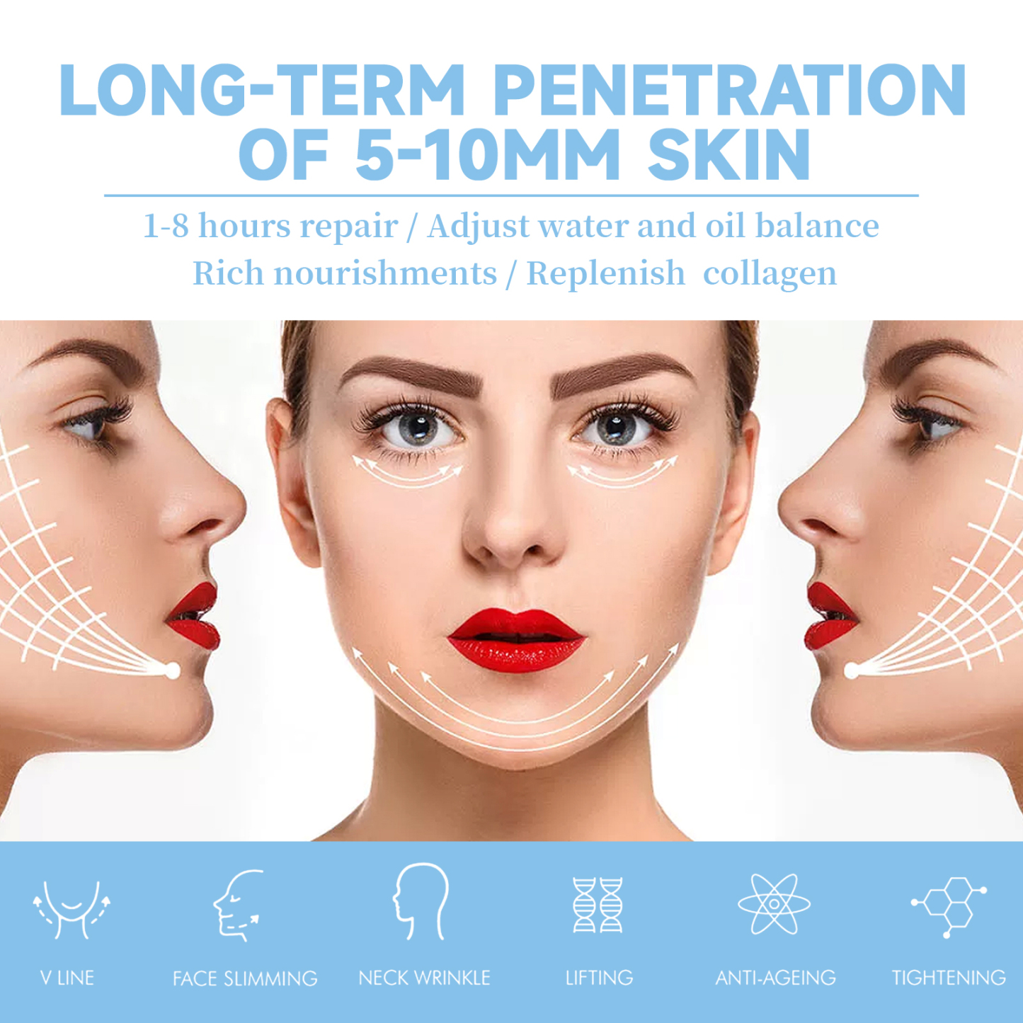 EELHOE V-shaped lifting mask (boxed) double chin firming small face shaping ear-hanging V face lifting mask-CLEJOY