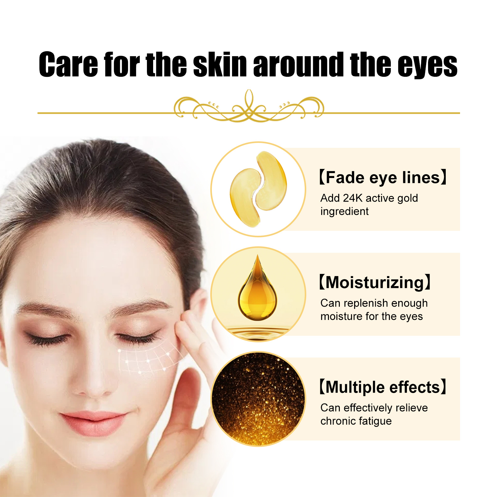 EELHOE Collagen Gold Eye Mask - Firming Eye Lines, Dark Circles, and Eye Bags
