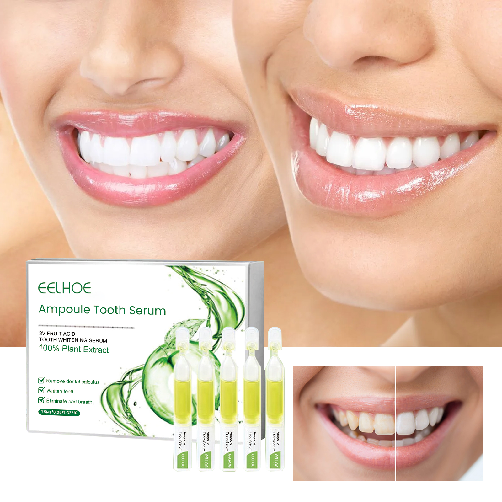 EELHOE Teeth Whitening Serum Cleans Teeth Stains, Bad Odors, Whitens Teeth, and Cleans Teeth