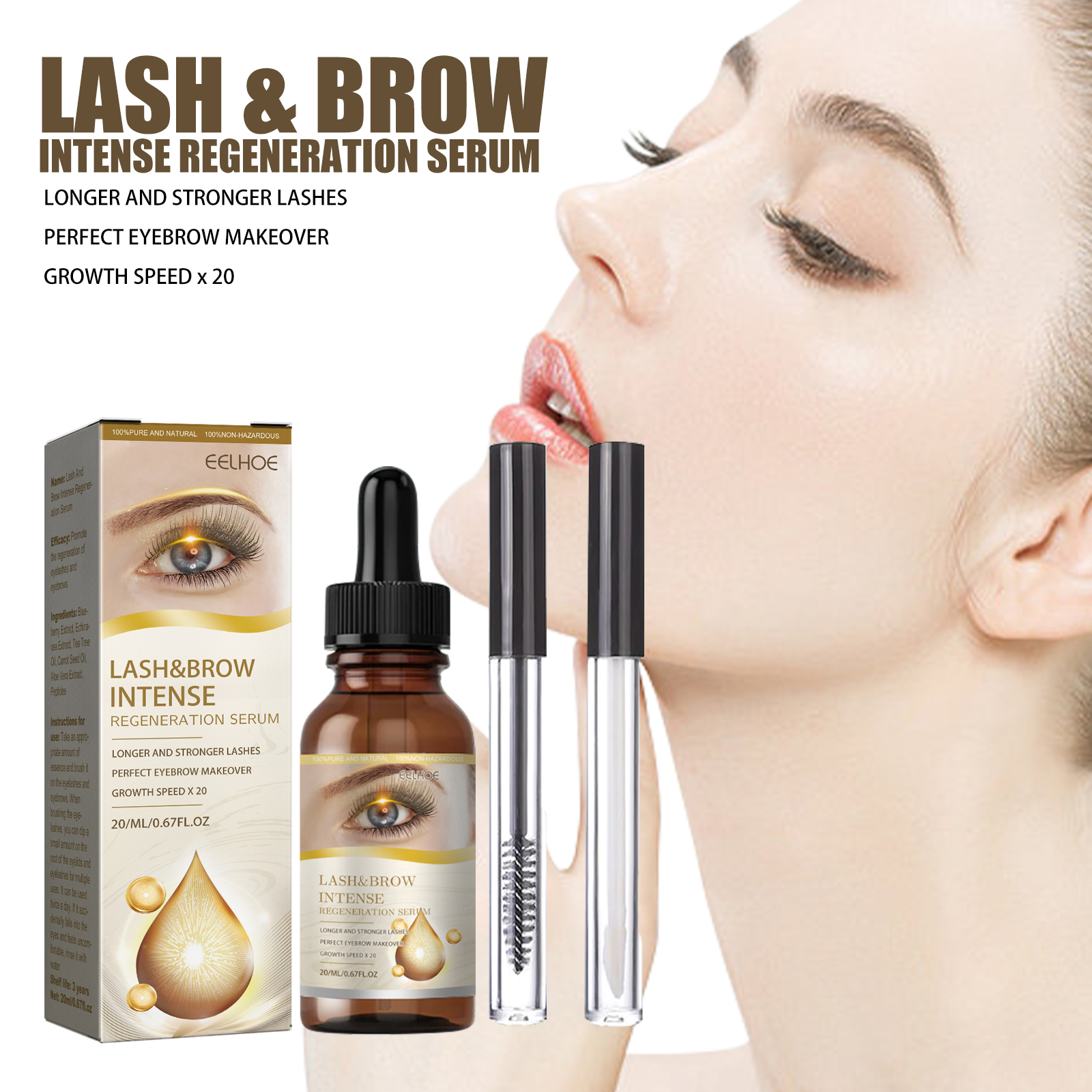 EELHOE mascara, gentle and traceless, long and curled eyelashes, beautiful mascara, moisturizing eyebrows, black and thick-CLEJOY