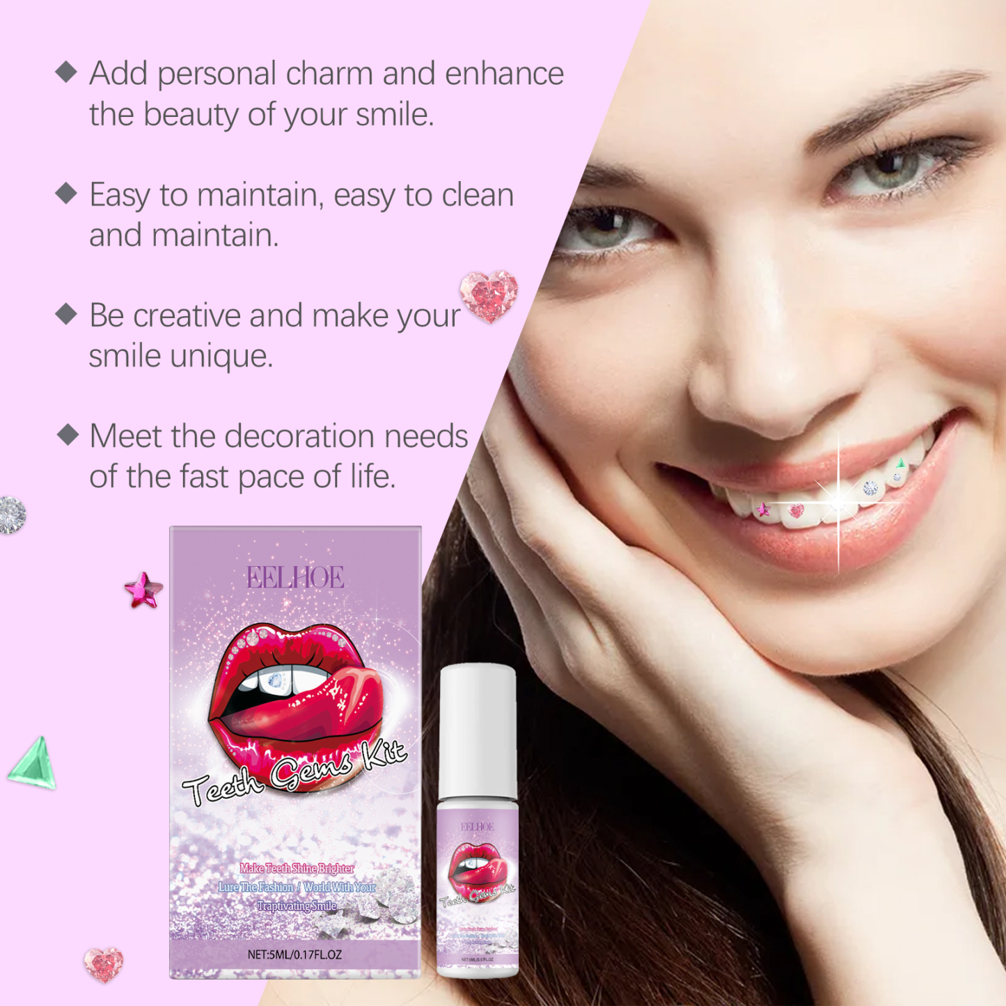 EELHOE dental drill combination set, tooth decoration personality shines and brightens the smile style dental drill combination set-CLEJOY