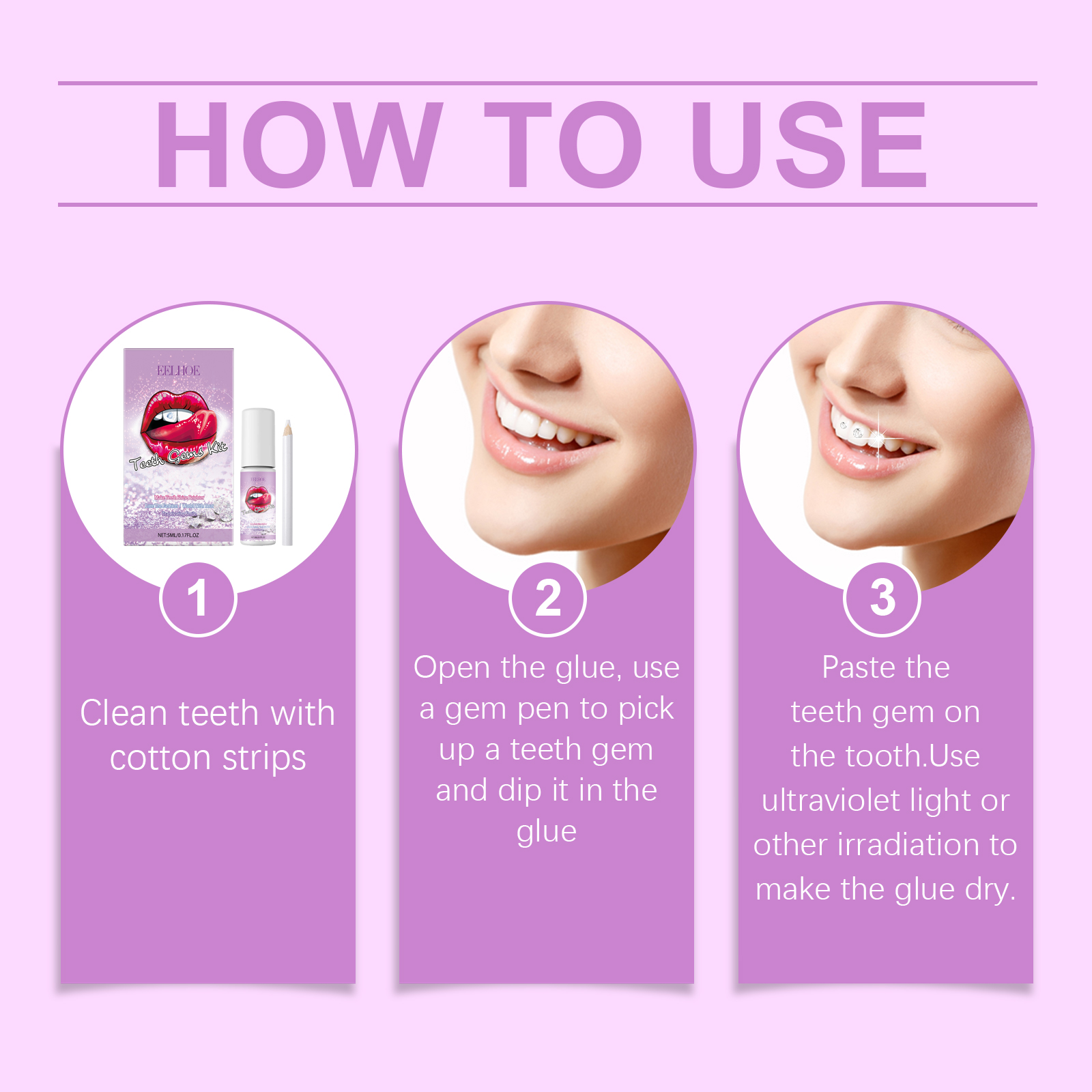 EELHOE dental drill combination set, tooth decoration personality shines and brightens the smile style dental drill combination set-CLEJOY