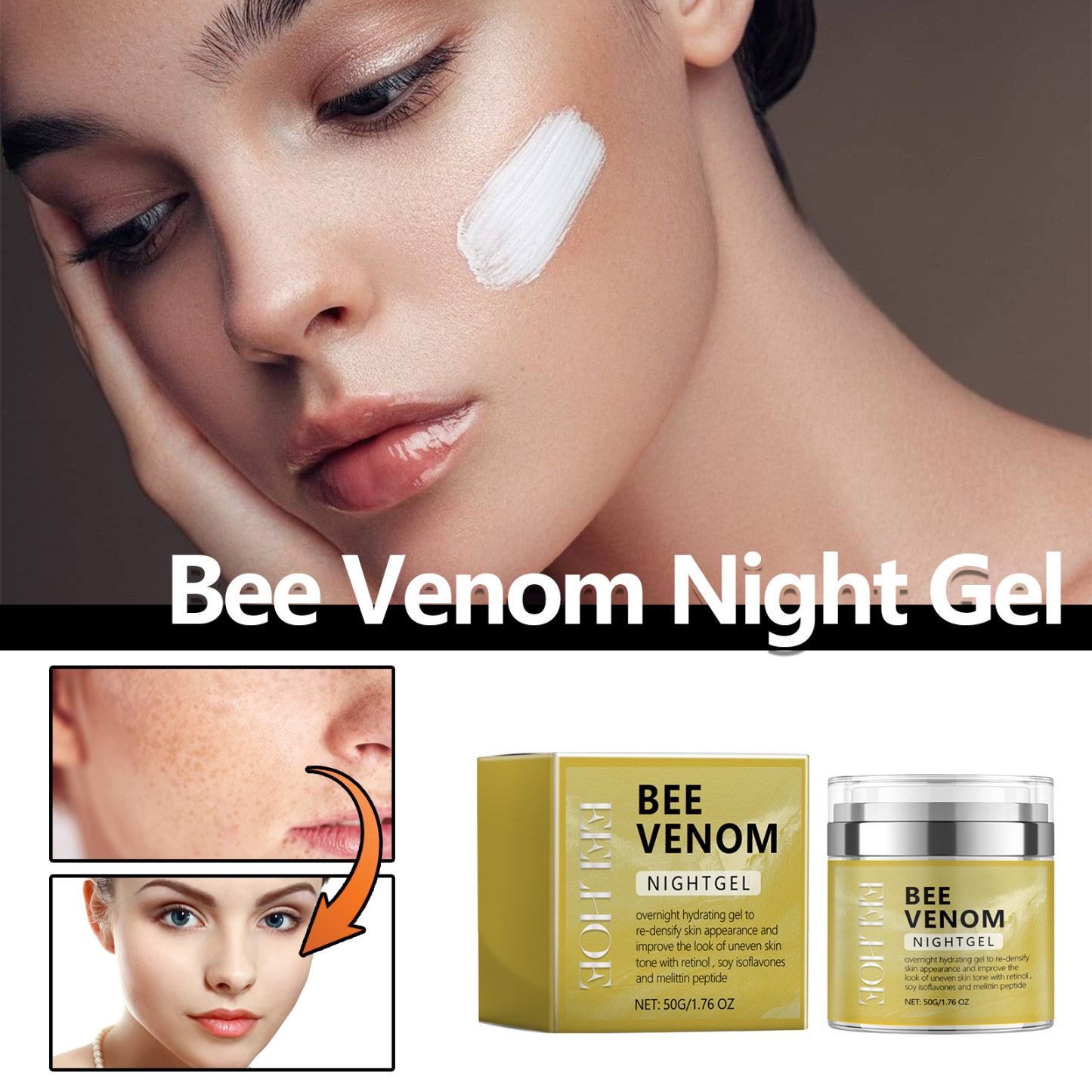 EELHOE Bee Venom Retinol Cream Moisturizing, Softening, Brightening, Dull Skin, Whitening, Skin Tone, Firming Cream-CLEJOY
