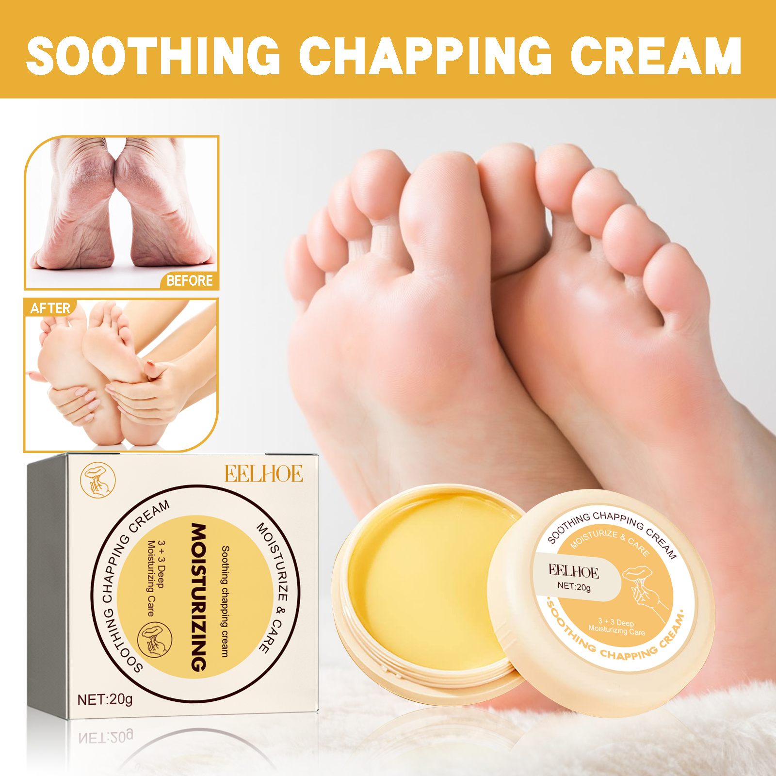 EELHOE Soothing and chapped foot cream foot care heel moisturizing anti-drying and peeling chapped repair foot cream-CLEJOY