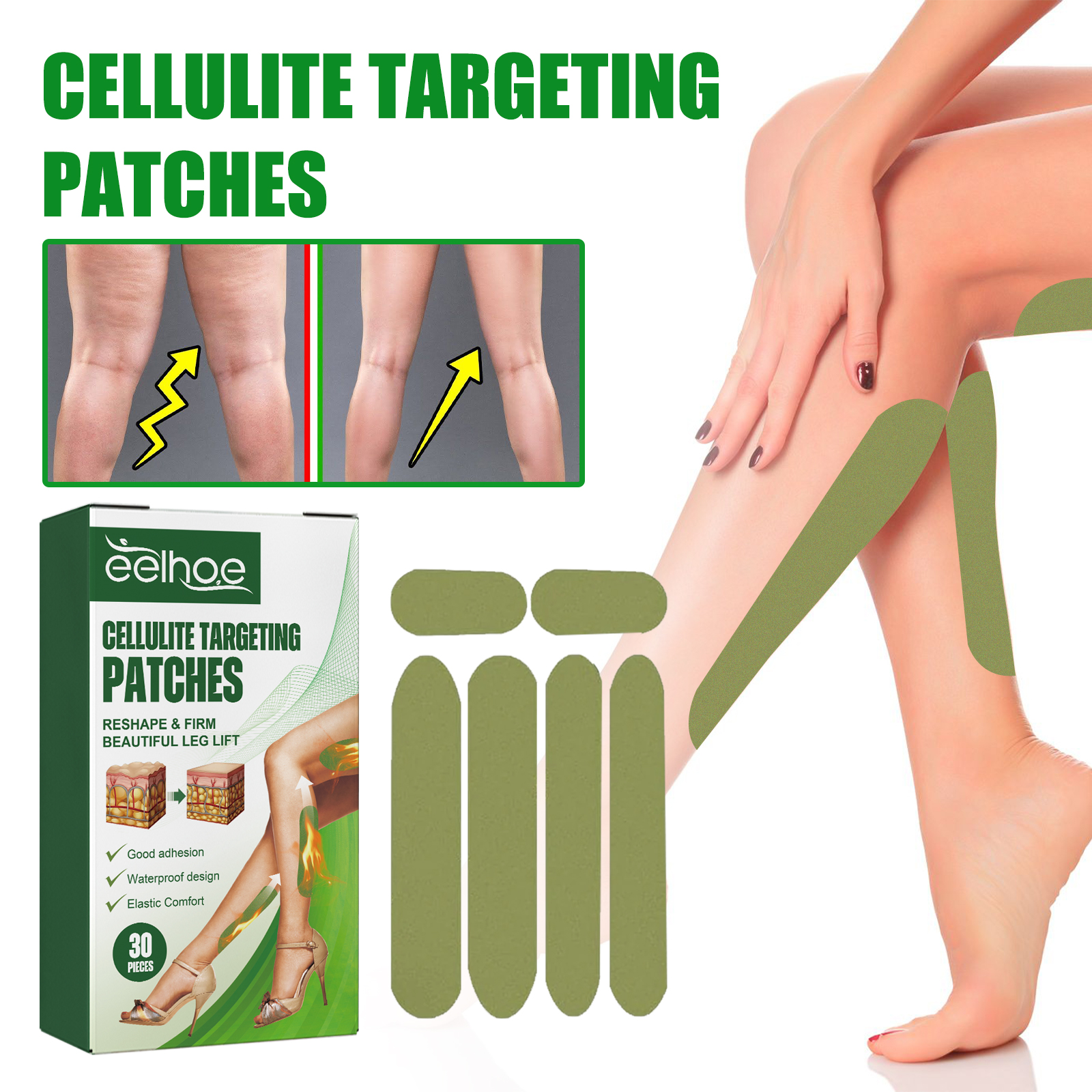 EELHOE mugwort leg lifting patch firming leg fat anti-cellulite lazy body shaping to create beautiful legs slender-CLEJOY