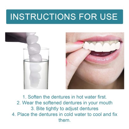 EELHOE adjustable snap-on dentures temporary fillings gap filling correction teeth denture kit