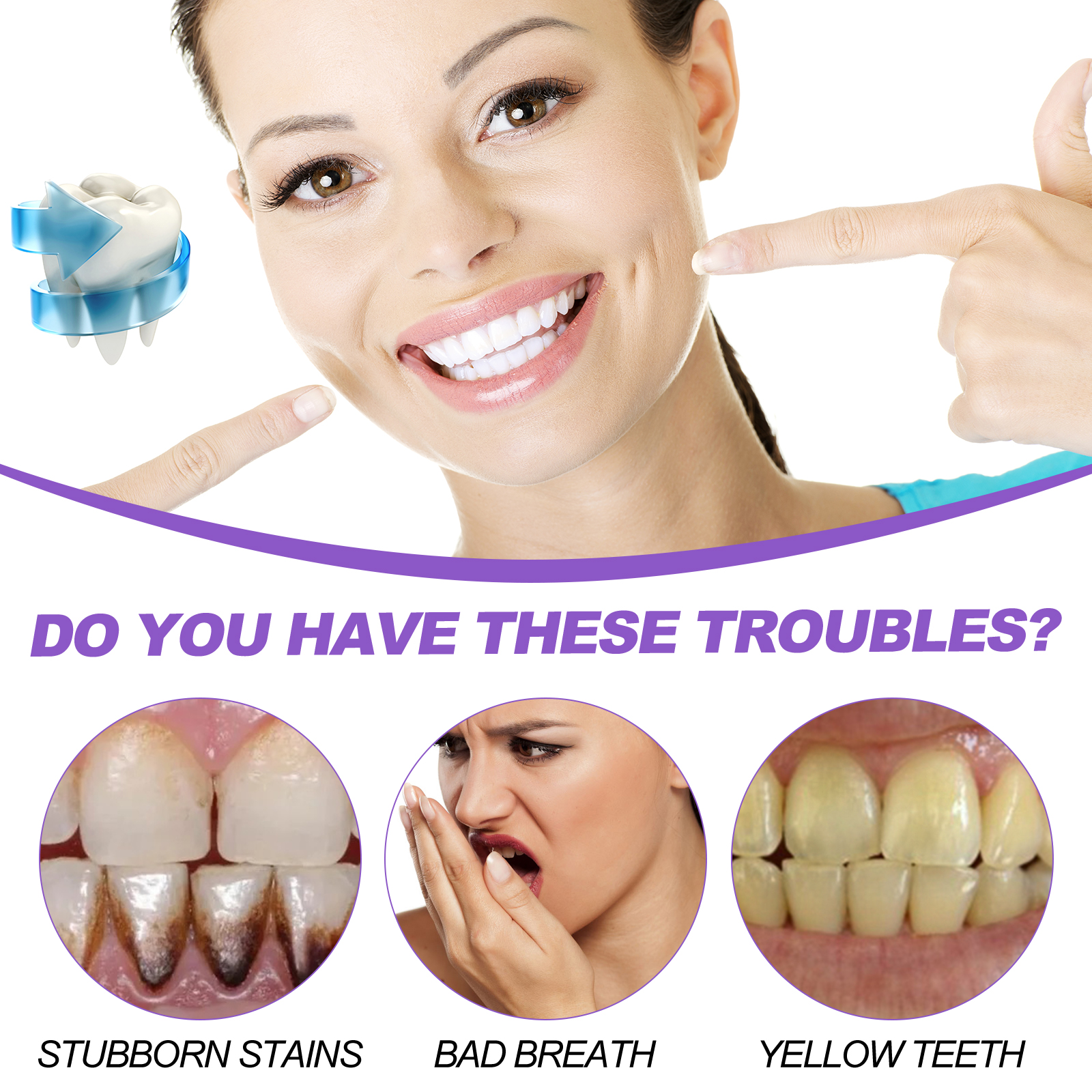 EELHOE V34 purple toothpaste repairs teeth, cleans the mouth, refreshes breath, and whitens the teeth-CLEJOY