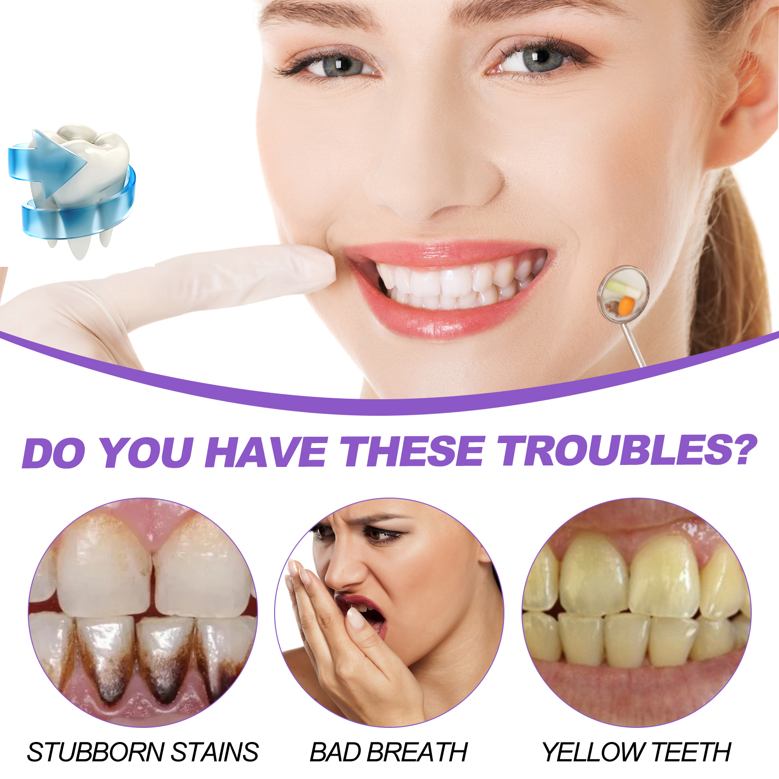 EELHOE purple whitening toothpaste cleans teeth stains and odors, whitens teeth and protects gums