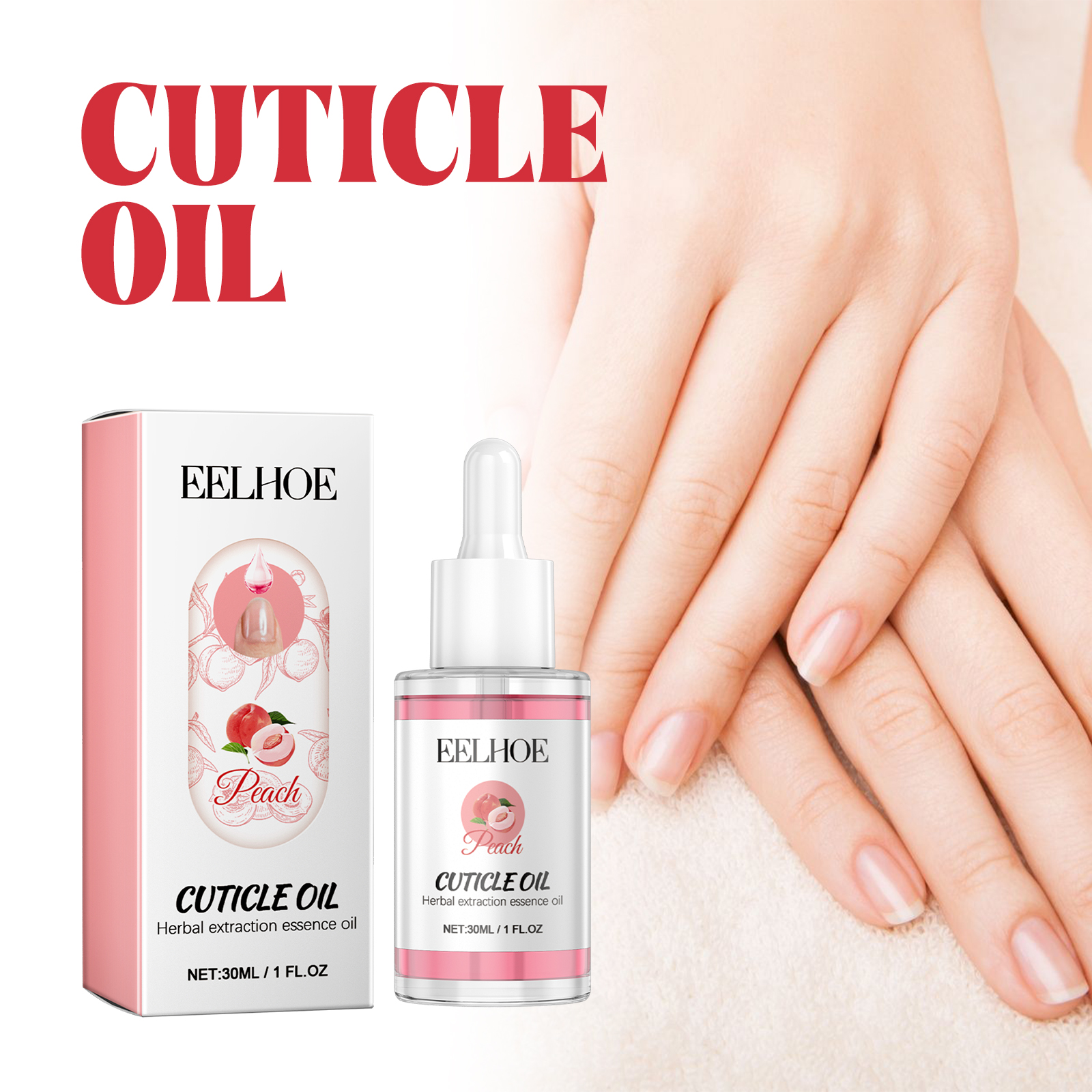 EELHOE peach nail care oil repairs hand and foot nail rotten nail onychomycosis brightening nail thickening care liquid-CLEJOY