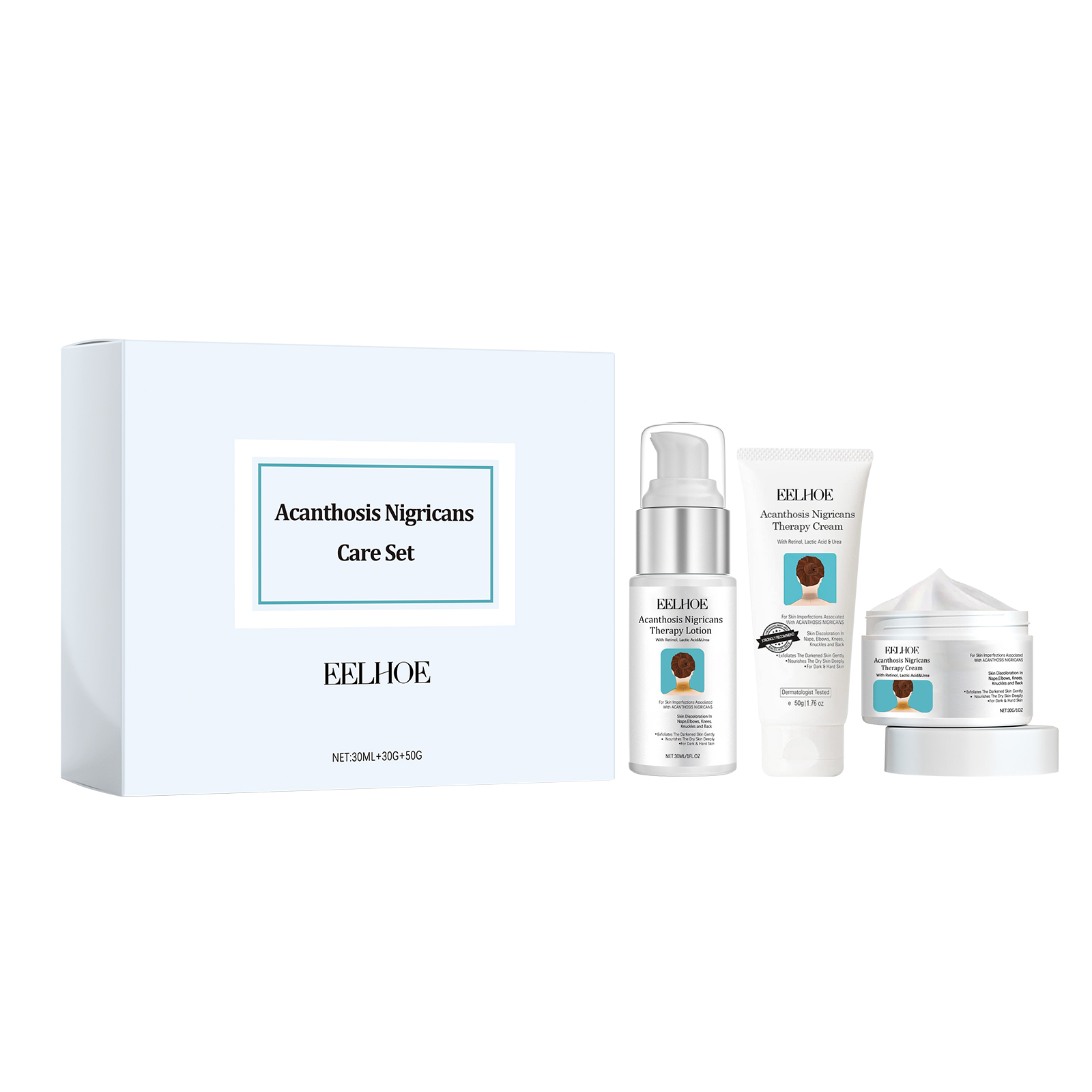 EELHOE Black Acanthosis Repair Set Repairs Underarms, Arms, Knees, Joints, Black Moisturizing and Whitening Body Care Cream-CLEJOY