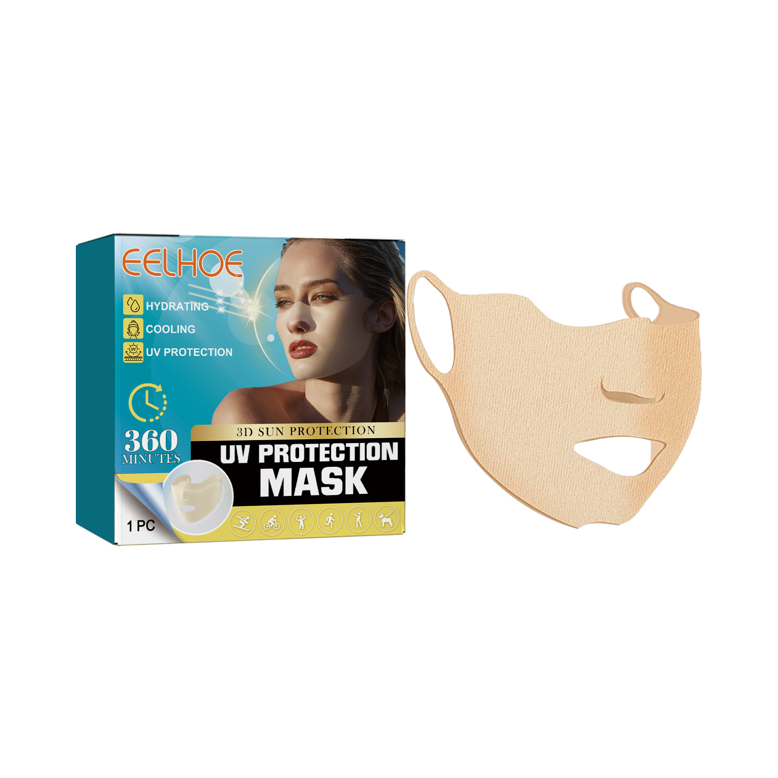 EELHOE protective mask for outdoor use in summer, comfortable and lightweight portable protective mask for facial skin-CLEJOY