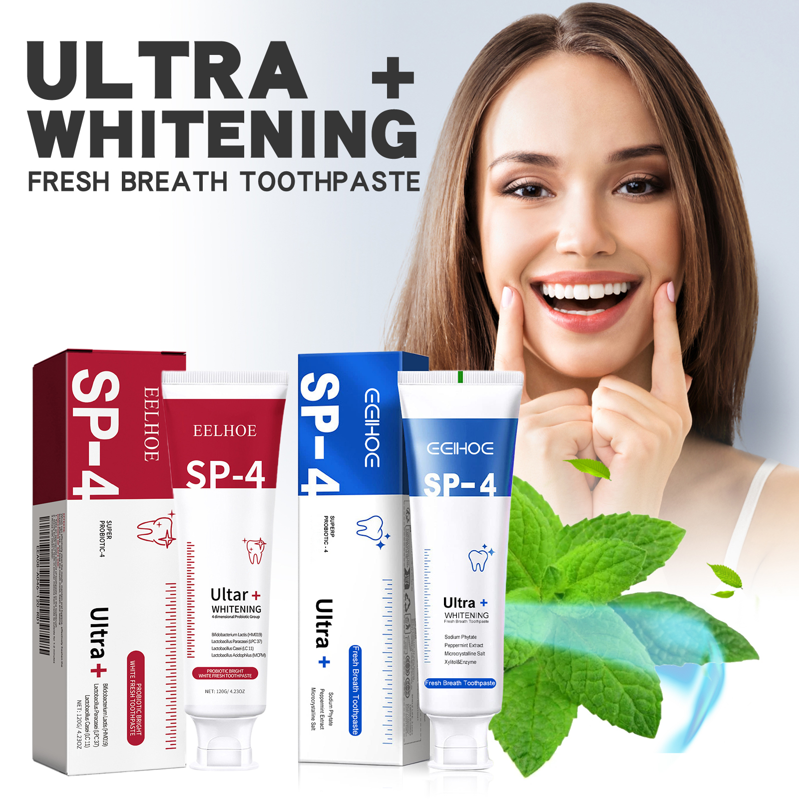 EELHOE probiotic whitening toothpaste cleans teeth odor and protects oral cavity daily cleaning and brightening care toothpaste-CLEJOY